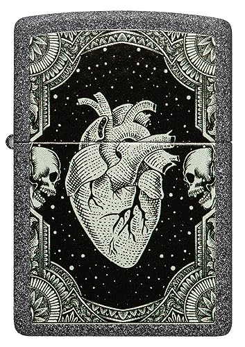 Encendedor de bolsillo Zippo diseño corazón Iron Stone miniatura 3