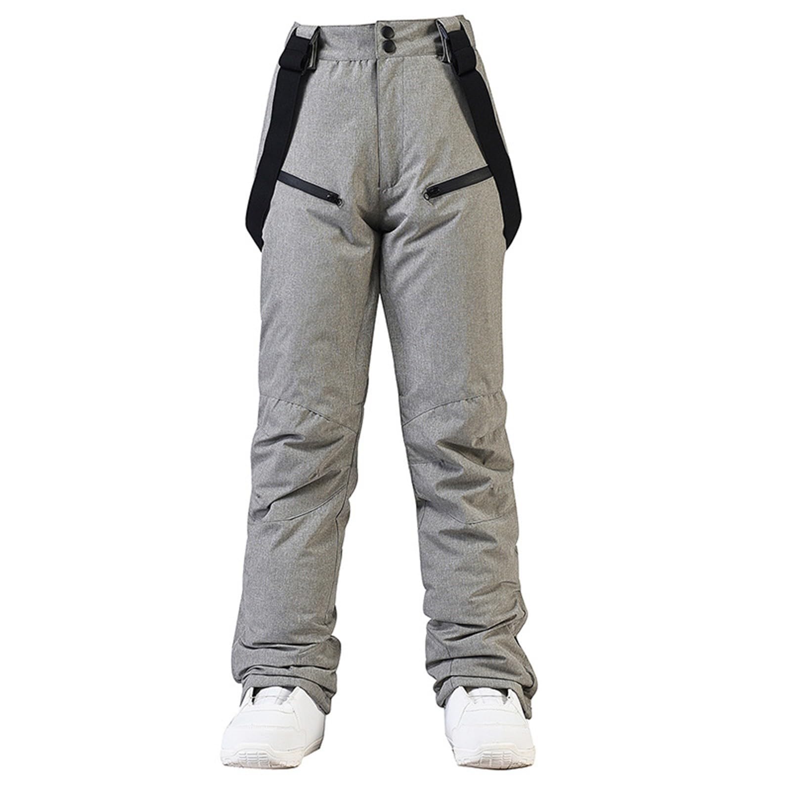 Générique Legging De Grossesse isolée pour Femme, Pantalon à Bretelles Couleur Unie Abdominale (Grey, XXXL)