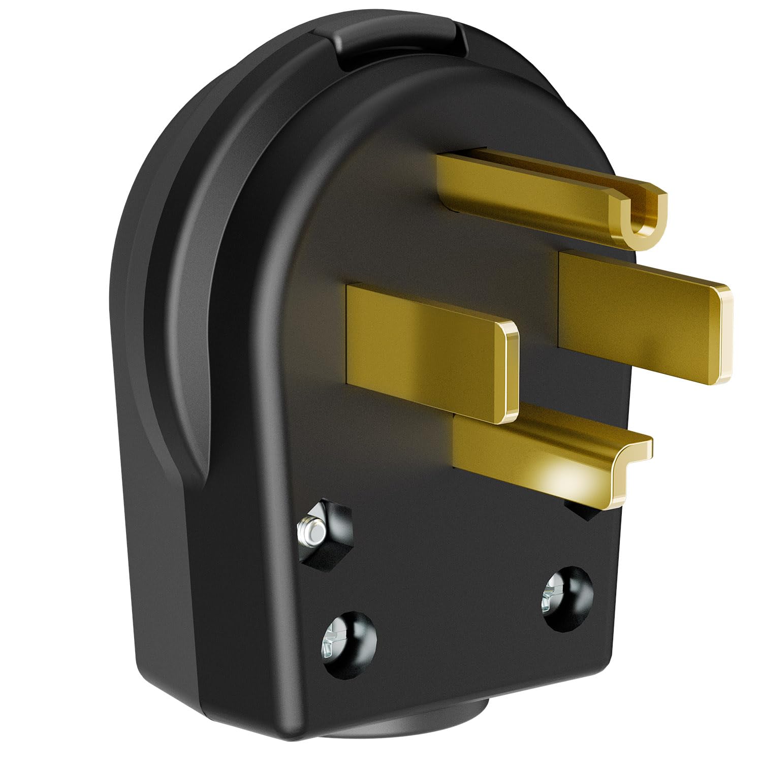 WINXUS Nema 14-30P Plug - 30 Amp 125/250 Volt 3 Pole 3 Wire Grounding Straight Blade Plug for Dryer and Ranges, Max. 1.06 Inch Cable OD, Black