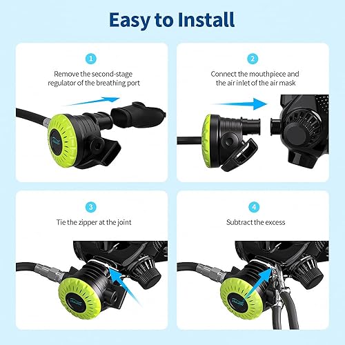 Miniatura 6 de Full Face Scuba Mask with Camera Mount, 180 View Panoramic Full Face Diving Mask, Anti-Fog & Anti-Leak Scuba&Snorkel Mask for Scuba Diving,