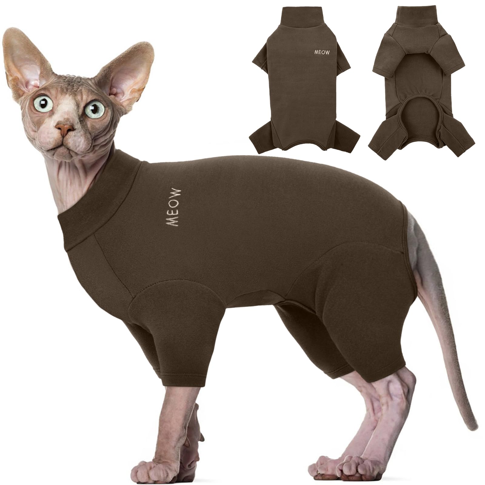 ROZKITCH Hairless Cat Sweaters, Breathable Soft Jumpers for Cats Only, Coat with Four Legs, Warm Sweater T-Shirt Pajamas Jumpsuit Vest Cornish Rex
