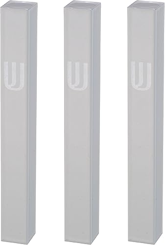 Miniatura 13 de 3 piezas de aluminio puerta Mezuzah casos: perfil especial, sin agujeros, 3-Inch 2.8 in hebreo pergamino pergamino titular cajas