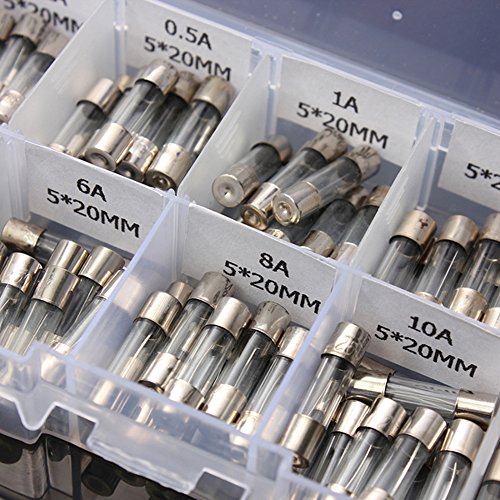 Fusibles de tubo de vidrio 5x20mm 100 piezas 0.2A-15A Acción rápida surtido 10 tamaños miniatura 3