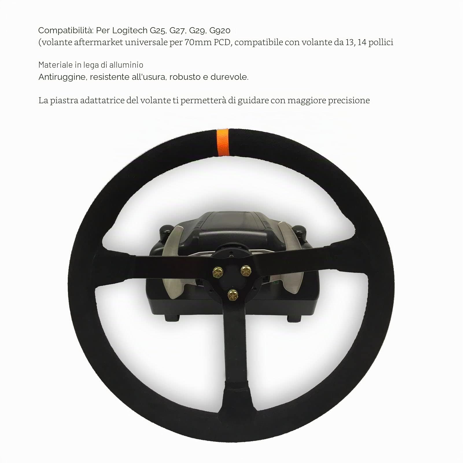 Tbest Adattatore Volante l g29 per, Volante sgancio rapido Sostituzione Adattatore Volante in Lega di Alluminio per G25, G27, G29, G920