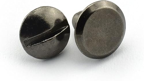 Miniatura 7 de LQ Industrial 120 juegos de tornillos Chicago M4X6mm cabeza ranurada redonda de acero al carbono tornillos de encuadernación remache libro