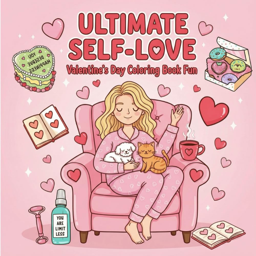 Valentine’s Day Coloring Book Fun: for Relaxation & Self-Care Cozy & Cute Coloring Book