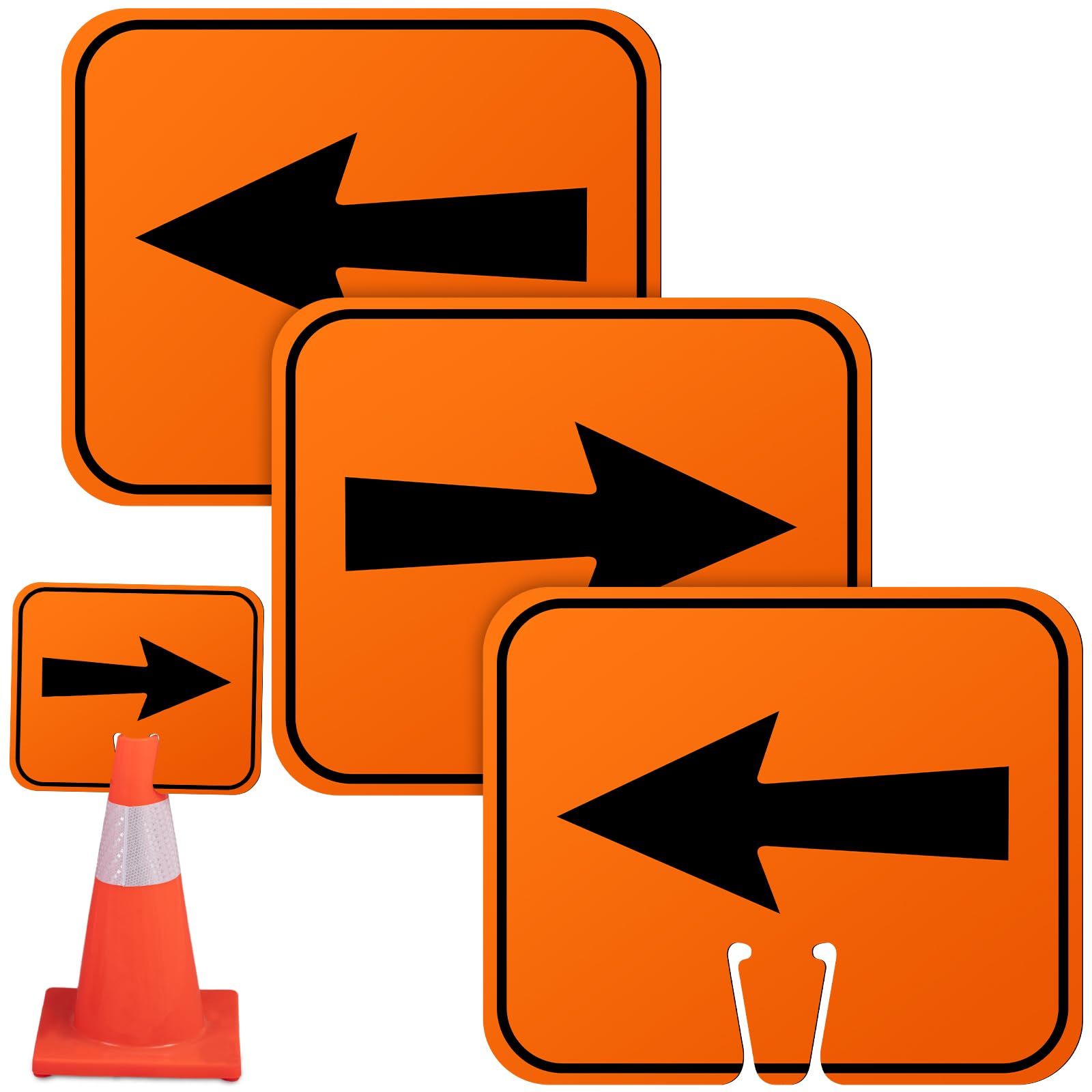 Geetery 6 Pcs Traffic Arrow Orange Detour Signs, Left & Right — Amazon image 11