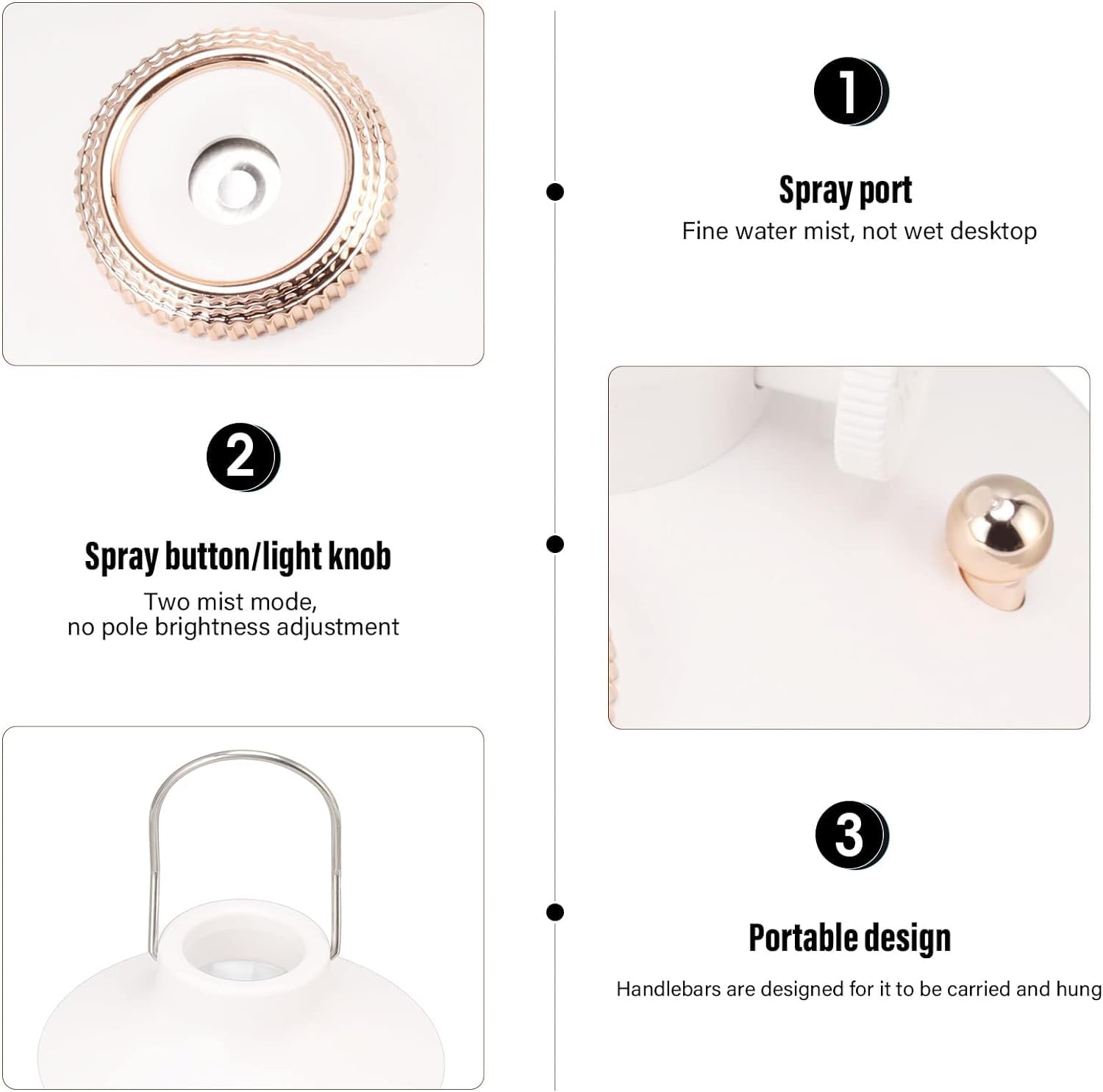 per Uso Domestico Umidificatore a Luce temporale USB Umidificazione dell'Aria Spray LED Luce Notturna Colorata Creativa