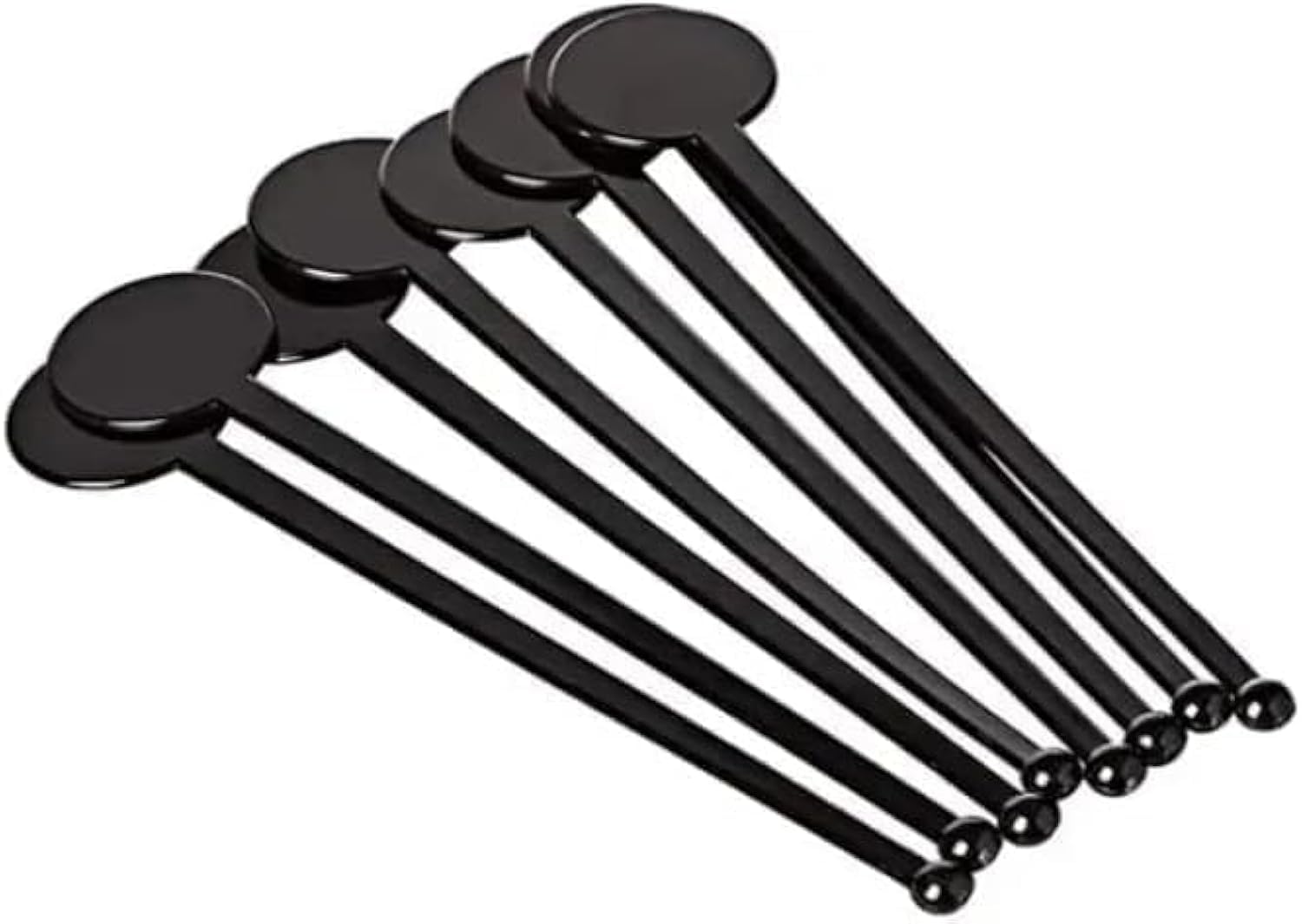 ChicAbode 100PCS Coffee Swizzle Sticks, 7 Inches Disc Top Drink Stirrers Disposible Plastic Drink Stirrers Plastic Coffee Beverage Stirrers (Black)