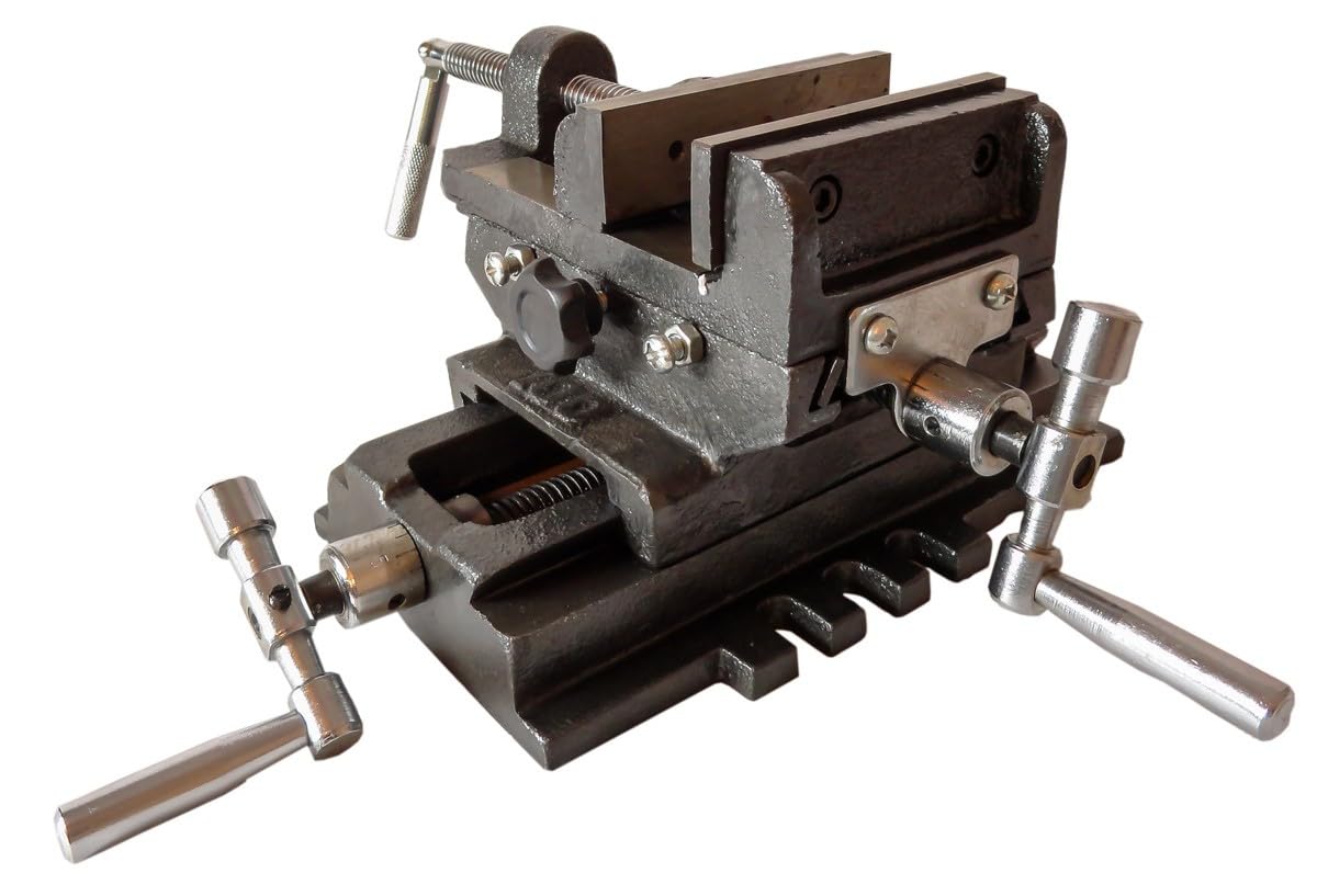 BSD Morsa per Trapano in Ghisa - 75mm - Morsa per Trapano a Colonna - Morsa a Croce a 2 Assi