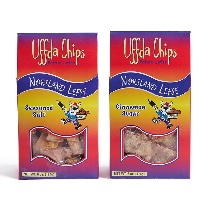 Chips Uffda - Hecho de Real Lefse - 6 oz. Por Norsland Lefse - Paquete de 2