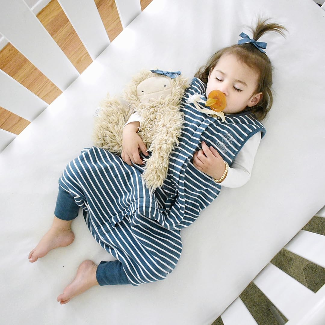 Woolino 4 Season Baby Sleep Bag with Feet Holes, Australian Merino Wool and Organic Cotton, Toddler Sleeping Bag, 18-36mo, Navy Blue - Image 4