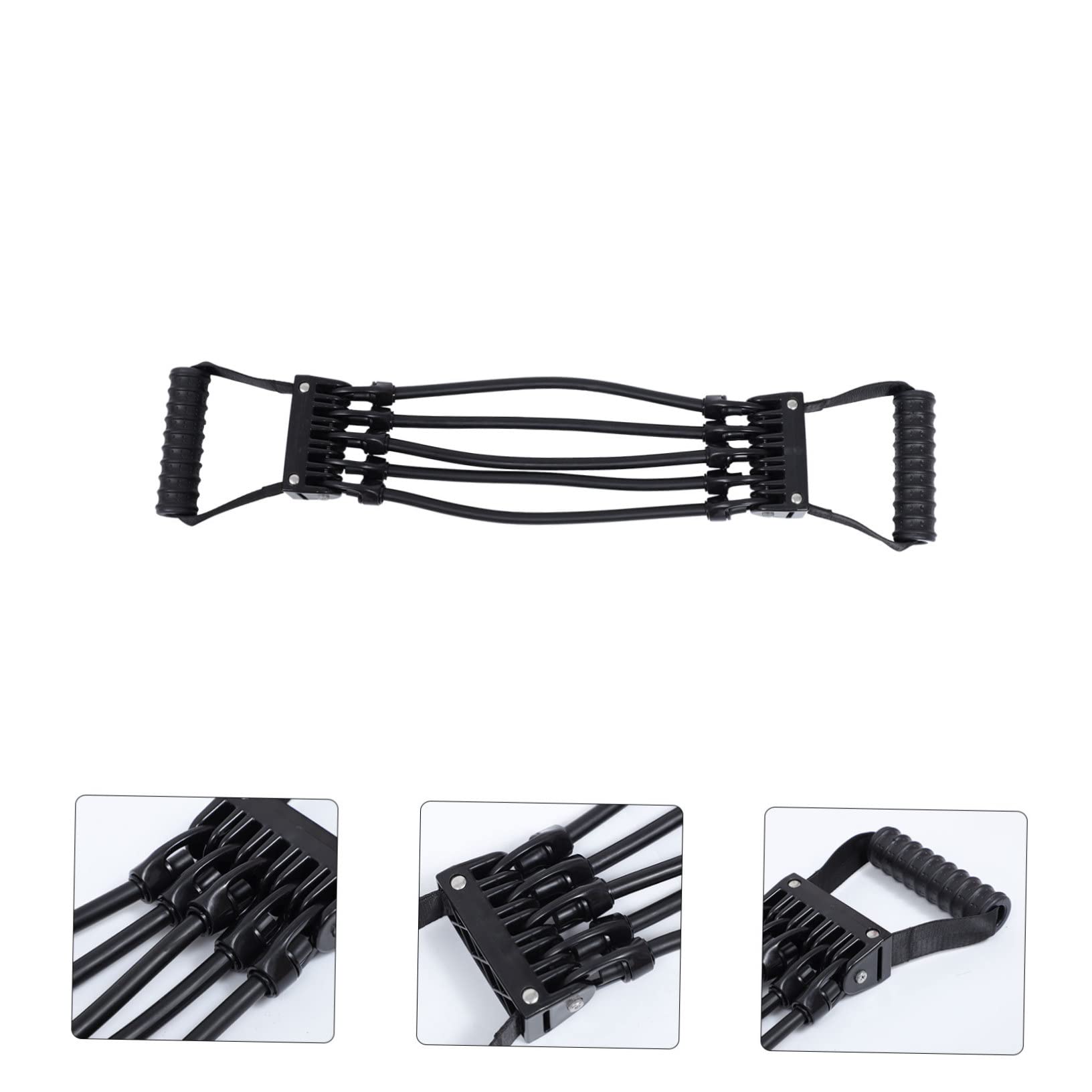 SUPVOX Estrattore attrezzatura palestra gym set attrezzo fitness casa espansore del torace kit palestra Accessori barra del mento fascia di resistenza fascia elastica plastica Black