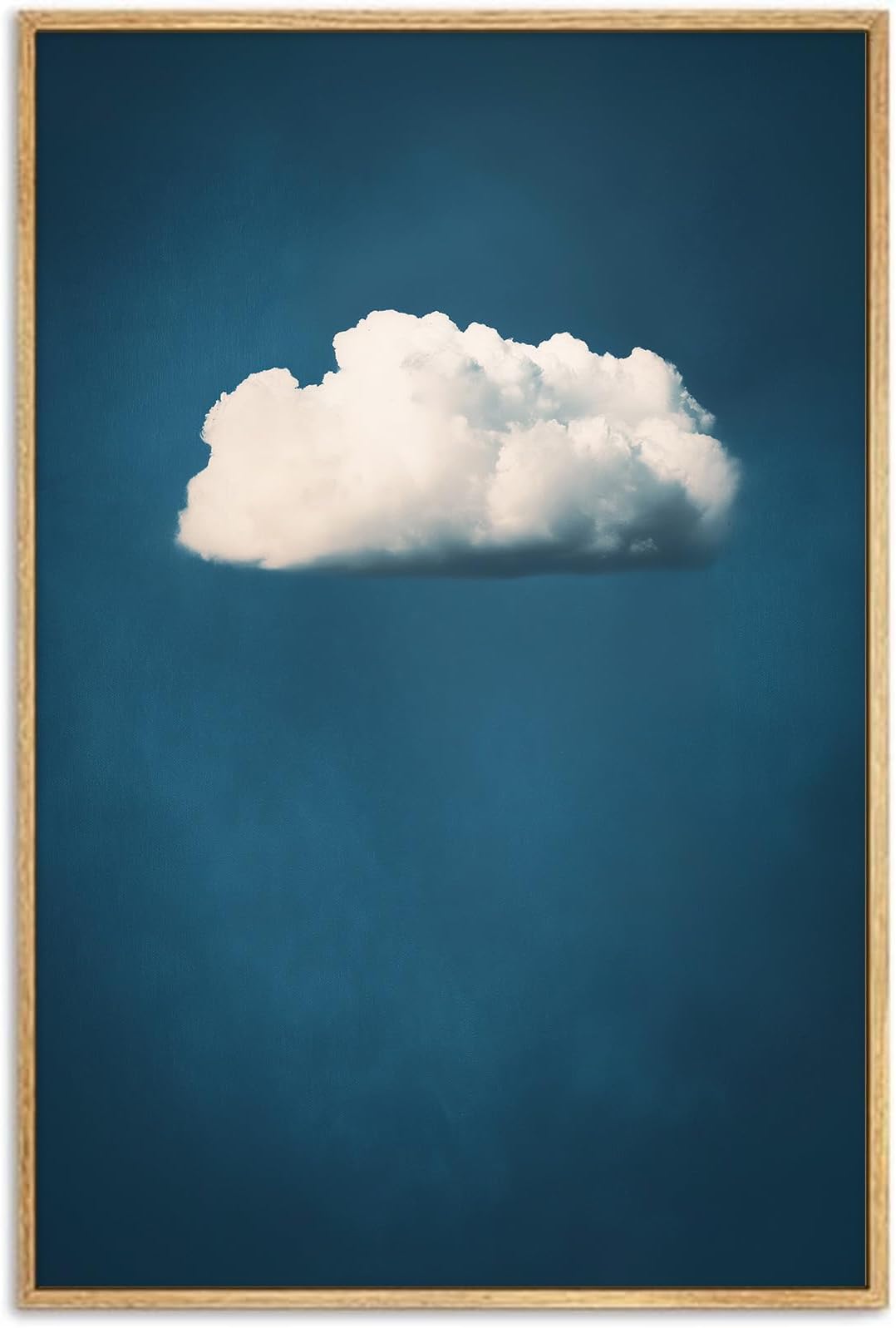 White Cloud Canvas Sky Scenery Poster Abstract Cloud Painting Blue White Pictures Nature Sky Poster Modern Landscape Wall Art Dark Blue Painting Abstract Contemporary Wall Art Bedroom 16x24in No Frame