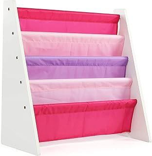 Humble Crew, White/Pink/Purple Kids Book Rack Storage...