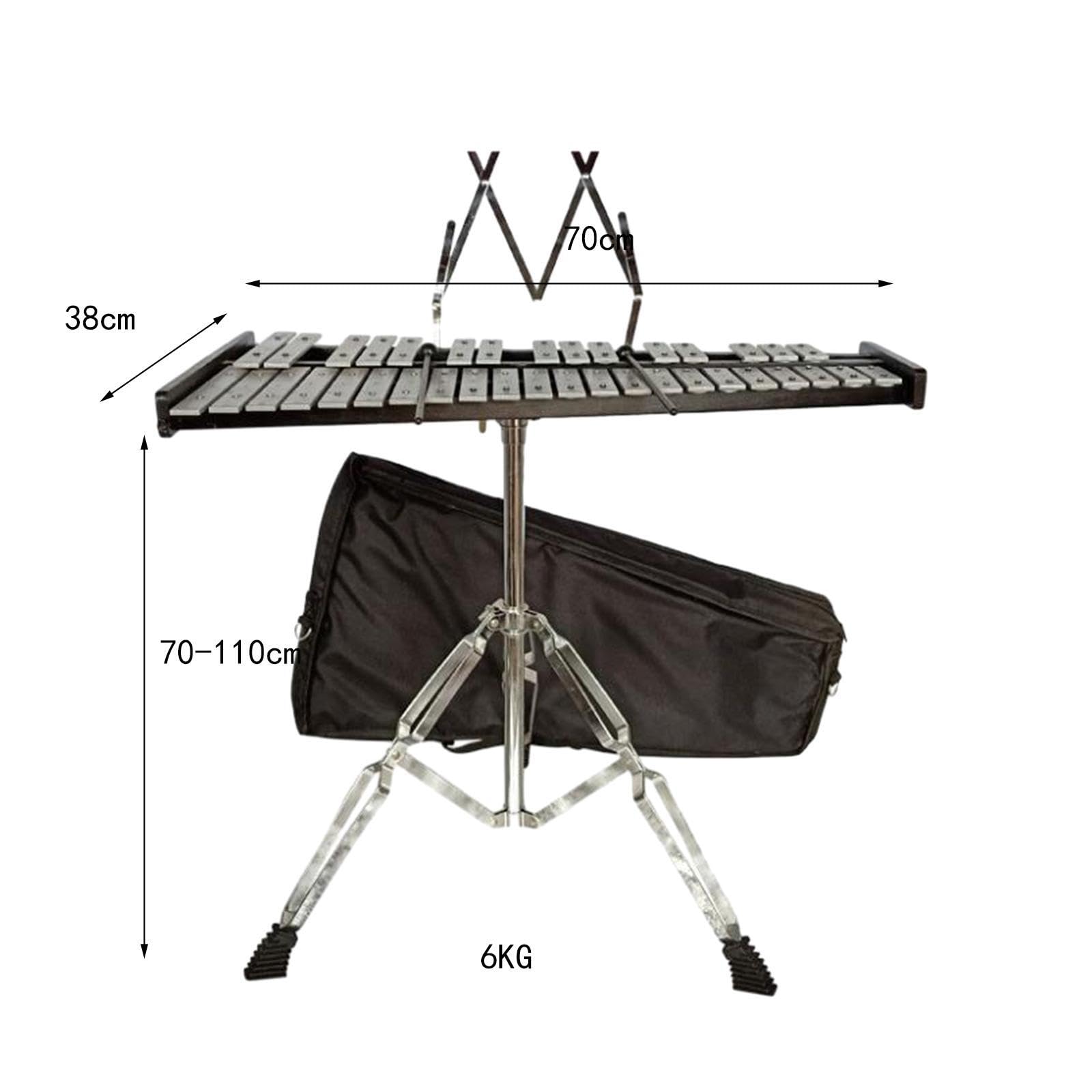 Xilofono portatile a 37 note, giocattolo a percussione, include una borsa per il trasporto, lezioni di musica casa, facile da suonare e trasportare. Metallo, glockenspiel