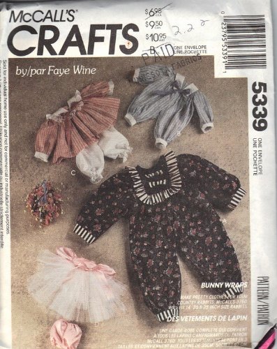 McCalls 5339 Rabbit Doll Wardrobe Pattern UNCUT