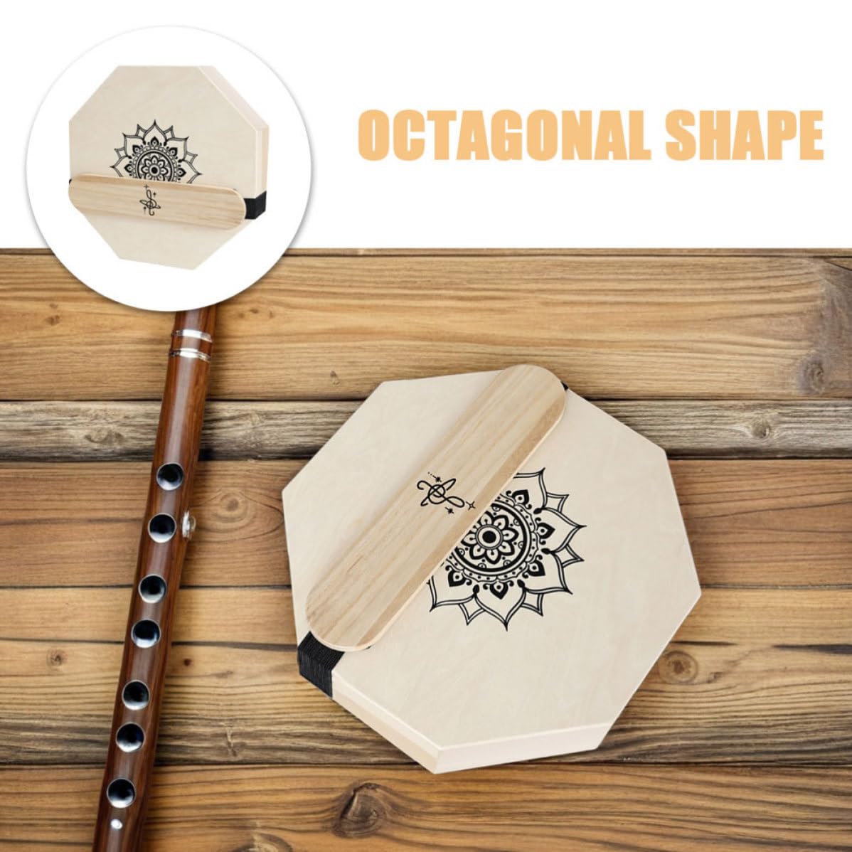 Cajon da Viaggio Ottagonale Portatile, Strumento a Percussione | Tonalità Tre, Beige, per Pratica Personale e Live, Design Leggero Risonanza Potenziata