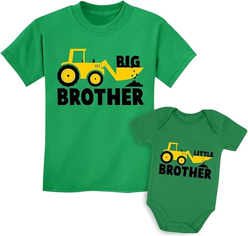 Juego de camisas para los amantes de los tractores, juego para hermanos de Big Brother Little Brother