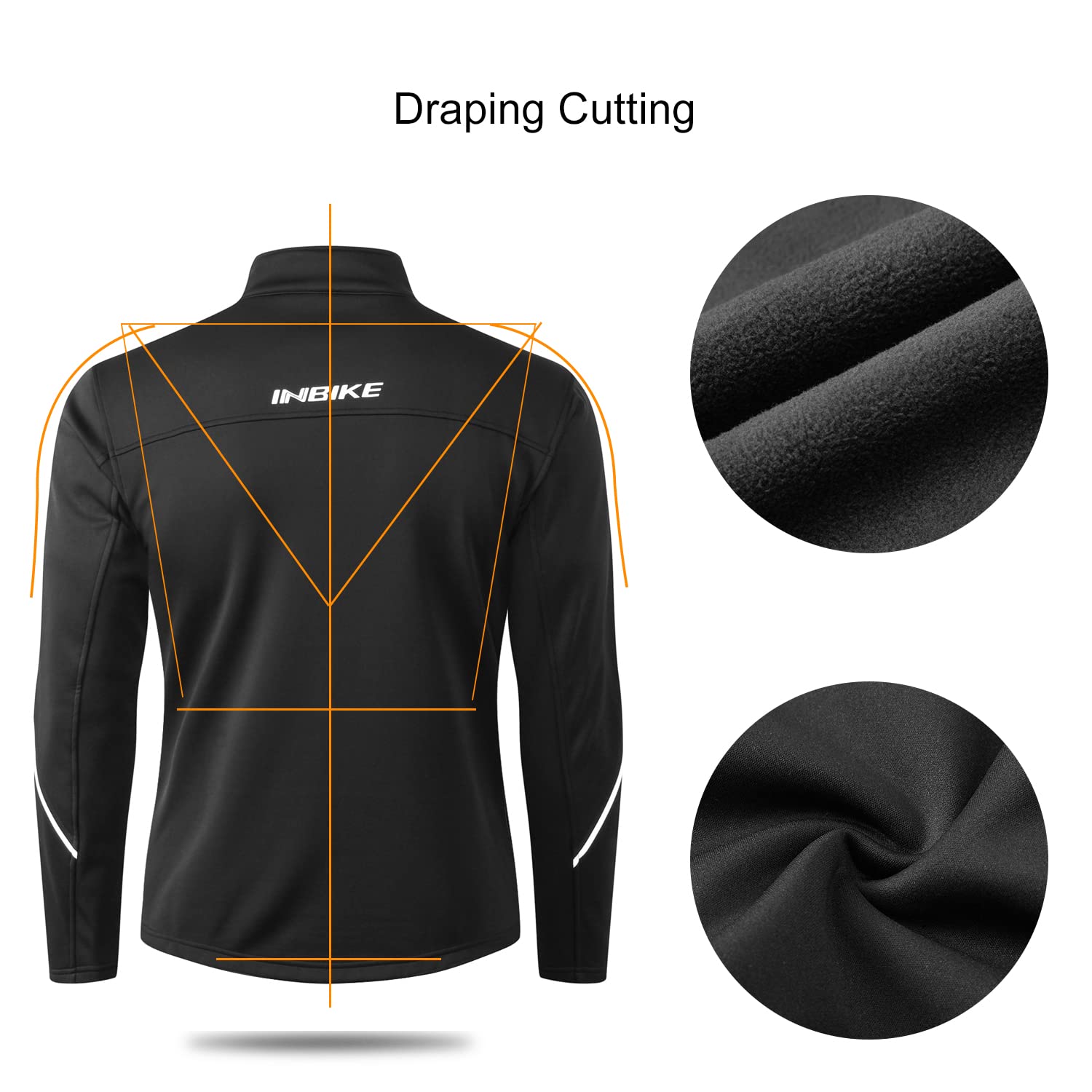 INBIKE Veste Cyclisme Pour VTT Velo Homme Hiver Vestes Thermique Imperméable Coupe-vent Sportwear