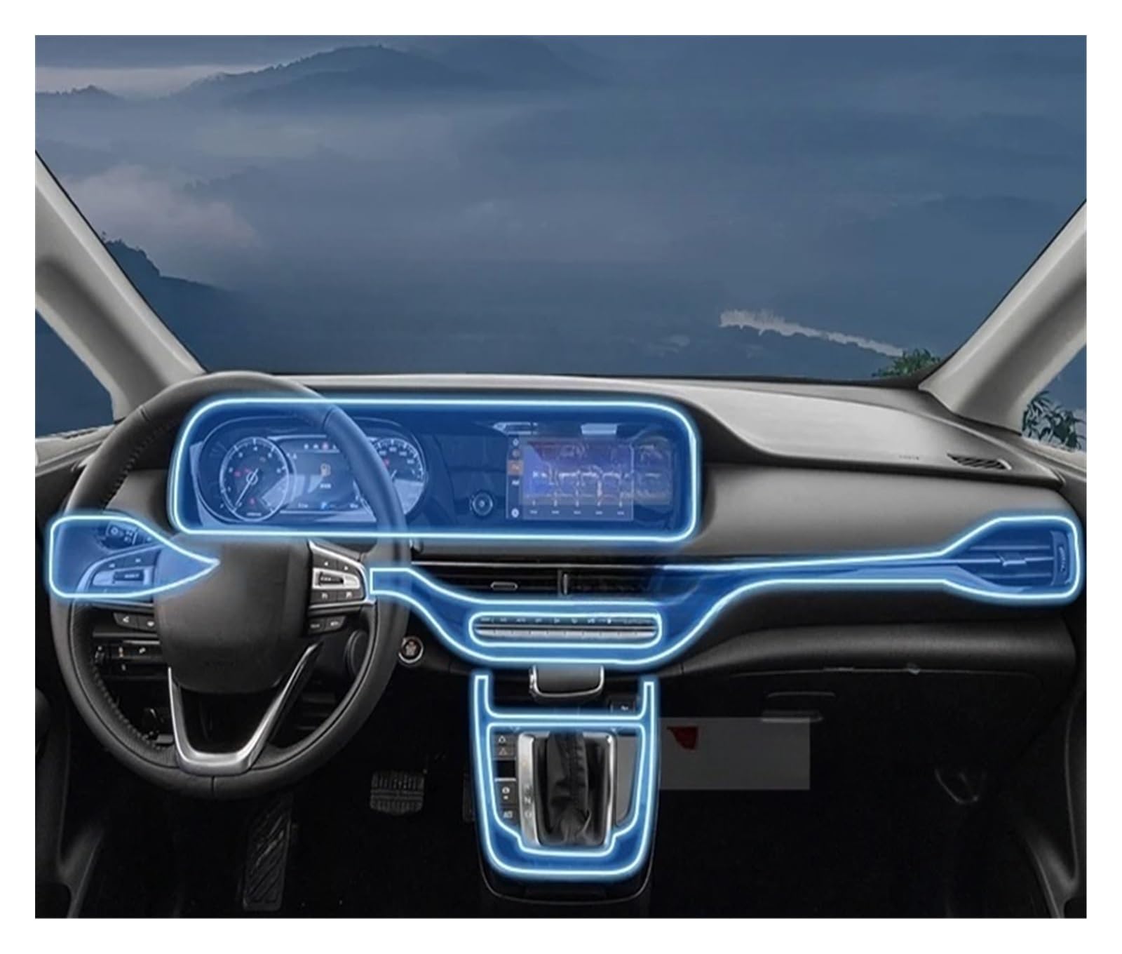 para TR&umpchi GAC Motor GN6 2023, Consola Central Interior De Coche, Película Protectora Transparente TPU, Pegatina Reparador Arañazos Protector Pantallas