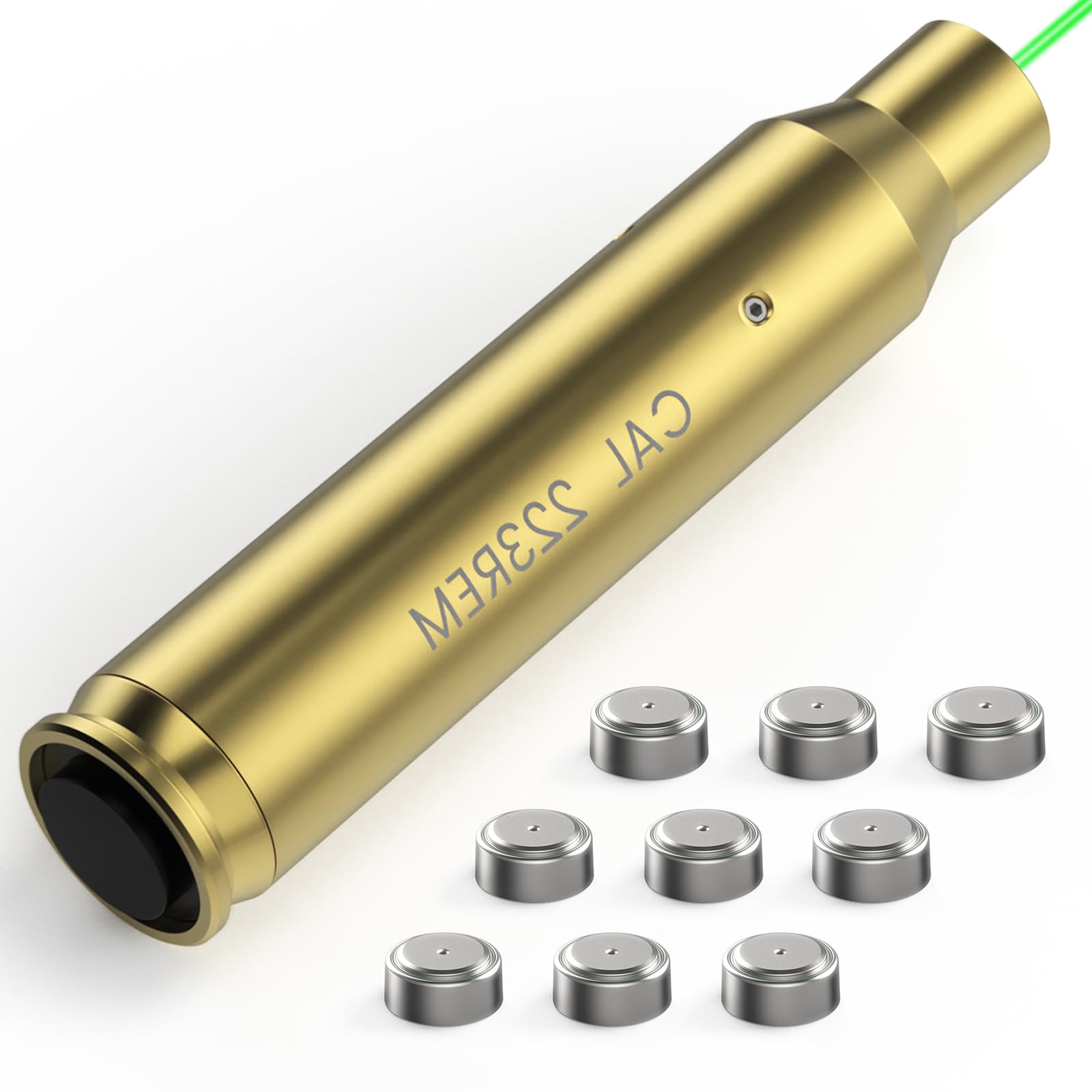 Feyachi Green Laser Bore Sight 223 5.56mm Switch Design Laser Boresighter with 3 Sets of Batteries