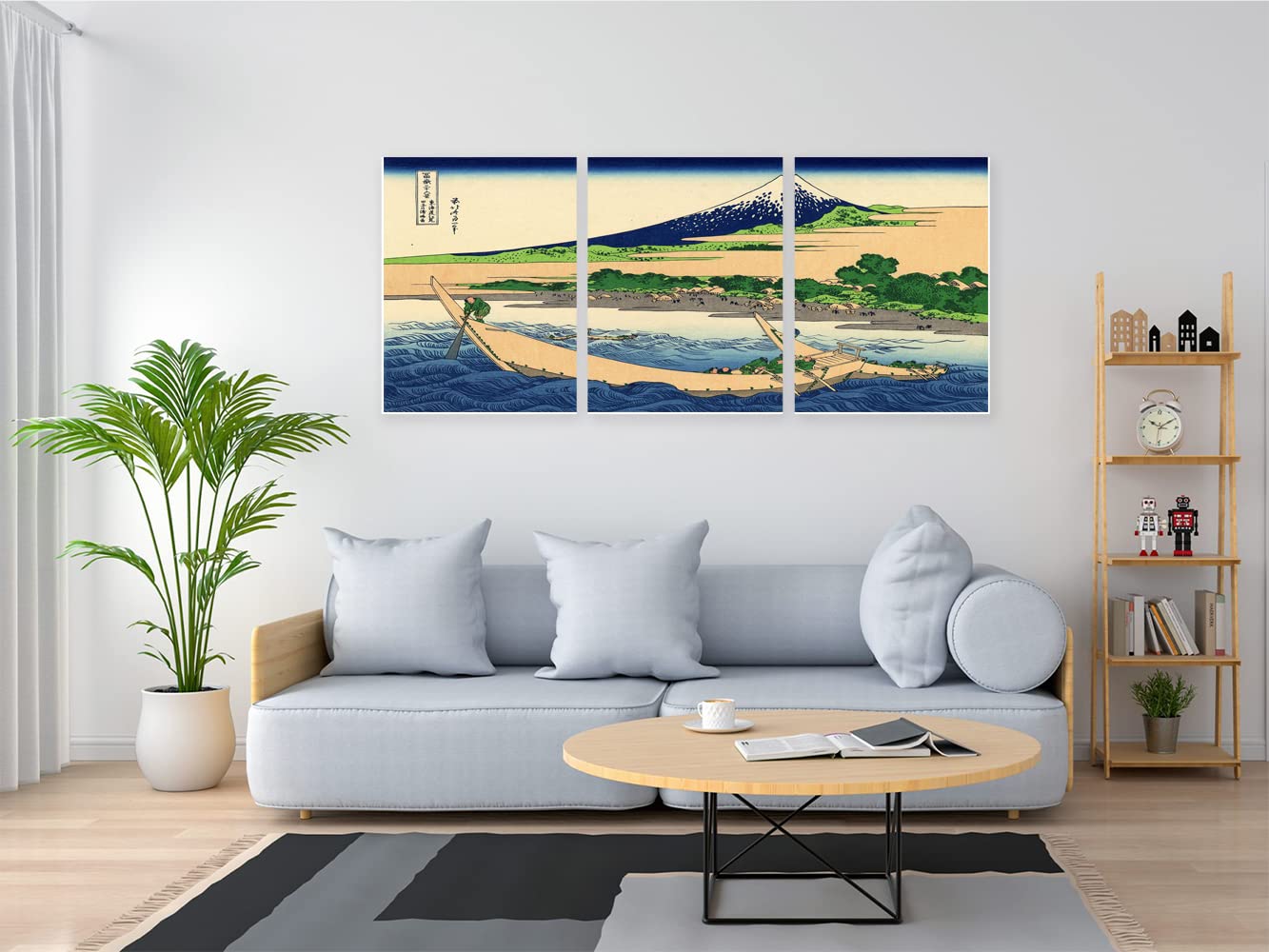 XtremeSkins Wooden Framed Canvas - Wall Decor for Living Room, Bedroom, Office, Hotels, Drawing Room (46in X 27in) - Fishe Men Boat