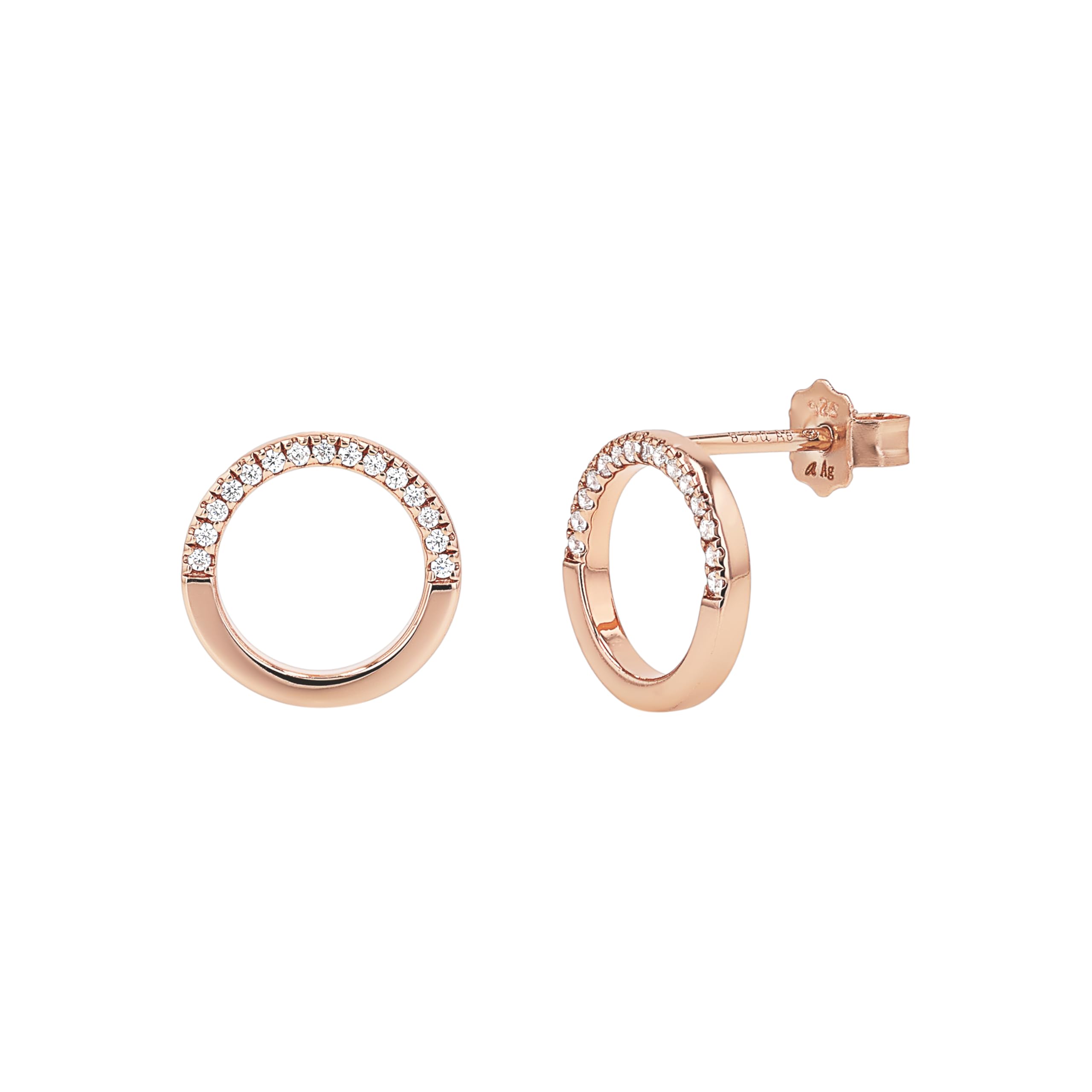 TOM TAILOR - Damen Ohrringe 925 Silber - mit Zirkonia Stein - Kreis Ohrstecker