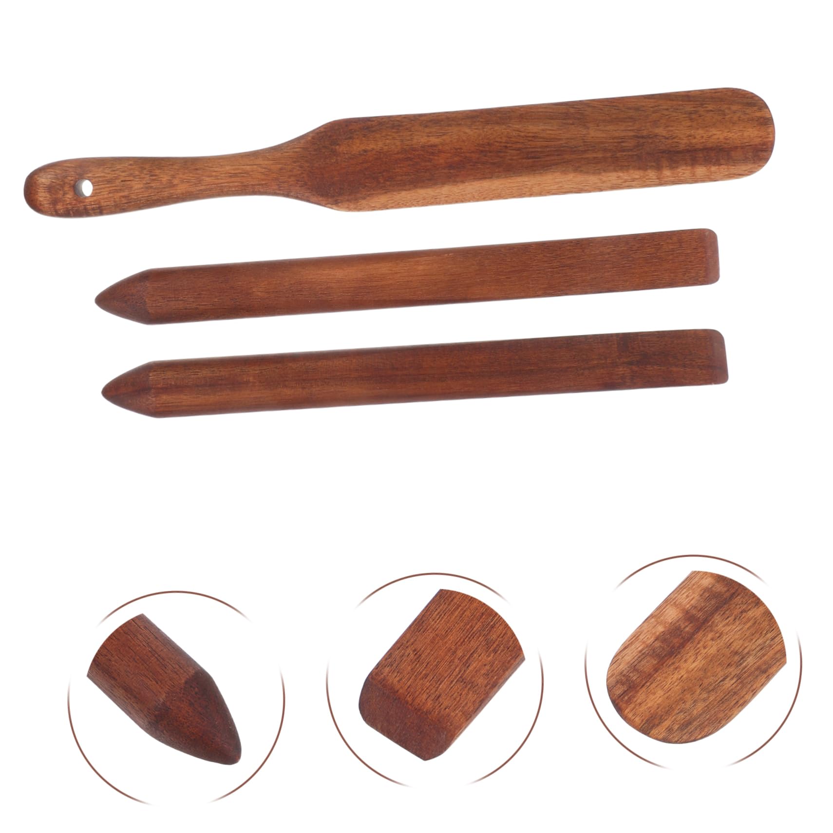 3piezas Remover de Madera de Acacia Espátulas de Madera para Cocinar Herramienta para Remover Pan para Repostería y Cocina Varilla para Mezclar Pan