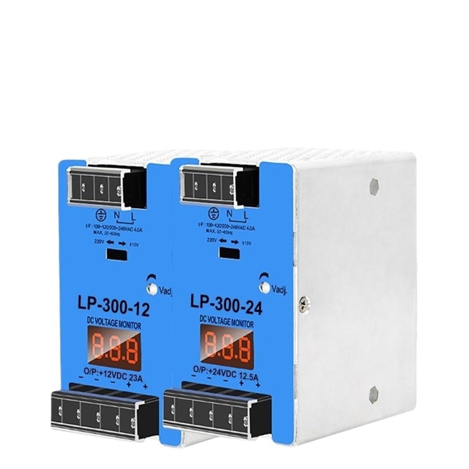 1pcs LP 300W 12V 24V 48V 23A 12.5A 6.25A DIN Rail Model AC DC LED Digital Display Switching Power Supply Single Output(LP-300-48V 6.25A)