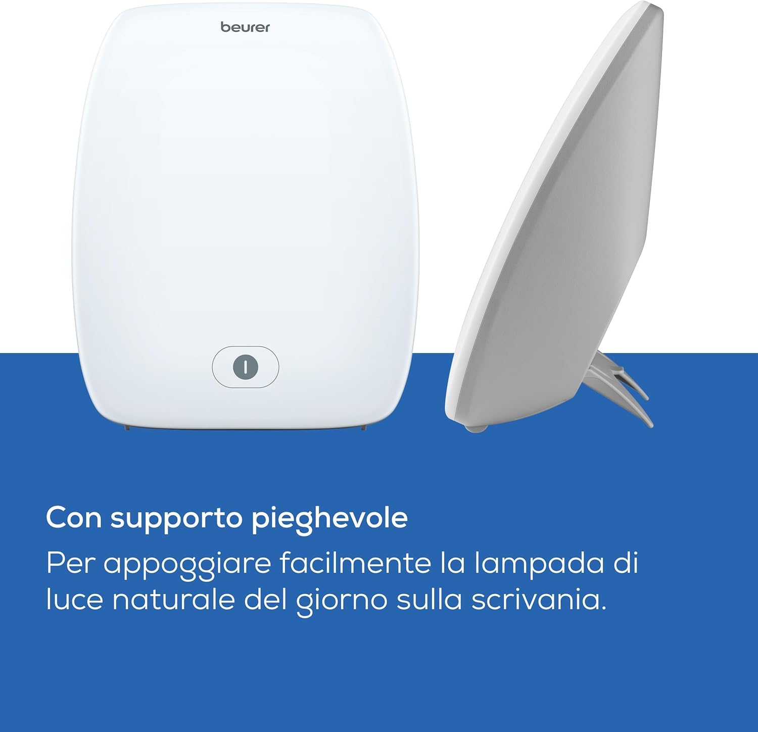 Beurer TL 41 Touch Lampada a Luce diurna LED, Fototerapia 10.000 Lux contro la Carenza di Luce, Dispositivo Medico, Base Pieghevole, Controllo Touch, Superficie 22x20 cm