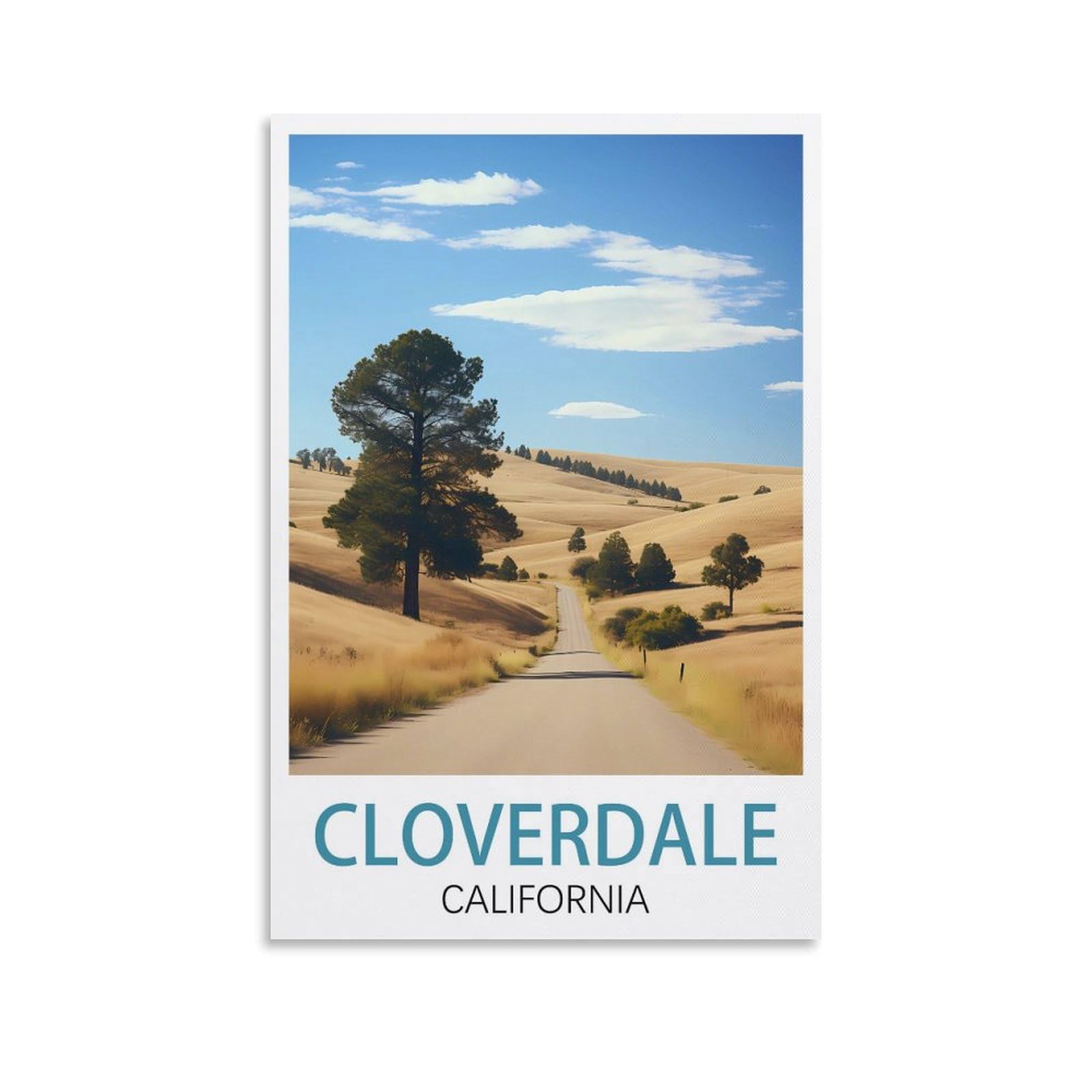 Metal Signs Tin Sign Retro Wall Art Poster for Home Man Cave, Cafe Bar Wall Decor Cloverdale California Posters 30x30cm