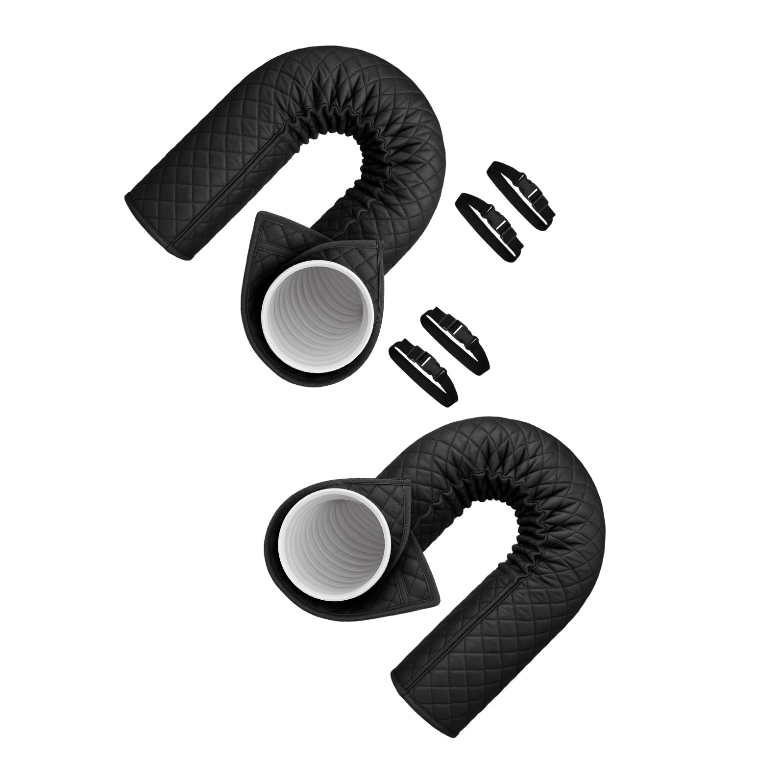 Carotoe Black 2 Pack Fastening Band Secured Cooling Hose Wraps For Good Thermal Insulation And Resistance Insulated Conditioning Duct Wrap
