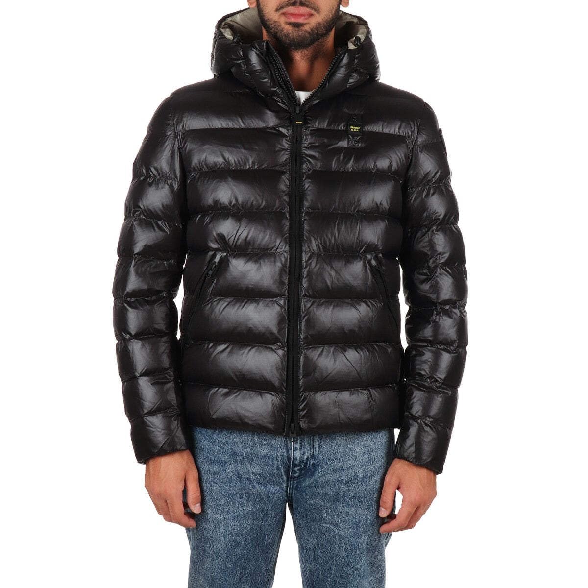 Blauer Adams Padded Down Jacket Men's Short Jacket Polyester Black/Beige