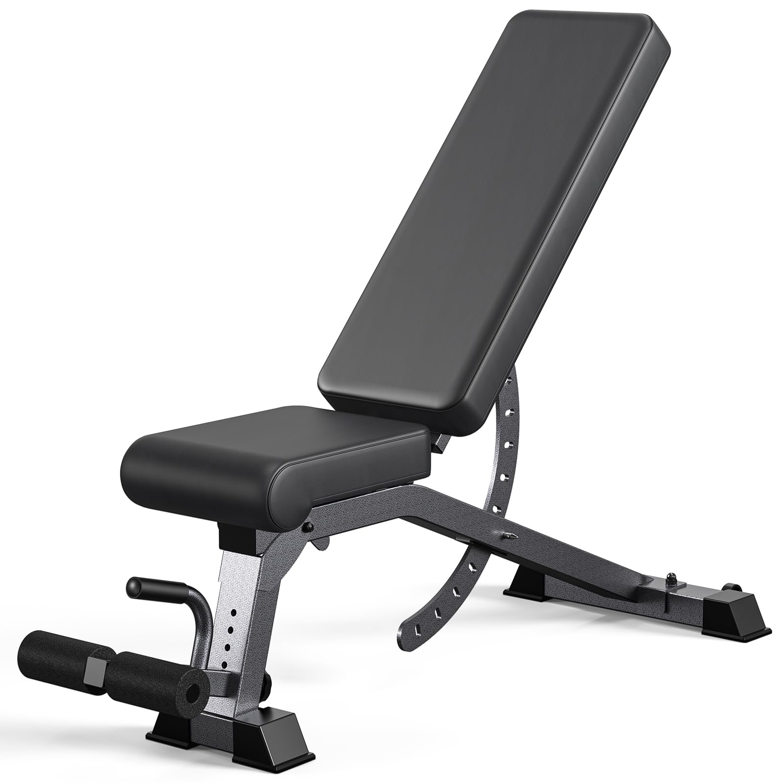 12x4x4 Adjustable Weight Bench, 1200LB Heavy Duty Workout Bench for Home Gym, Commercial Incline-Flat-Decline Bench Press for Full Body Fitness, Fully Upright Backrest with 4 Suitable Leg Rest Gears