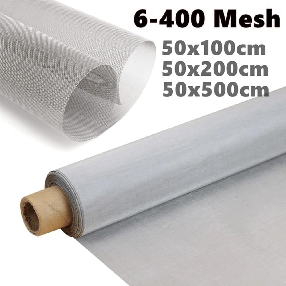 Malla de alambre tejido de acero inoxidable 304, malla de filtro metálica duradera for protección contra roedores e insectos, personalizable.(300 mesh 50cm X 200cm)
