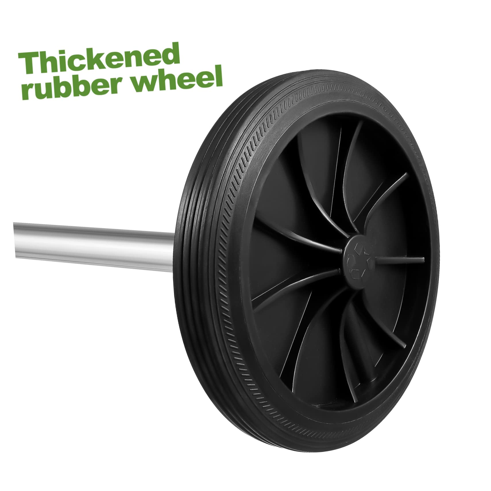 Mobestech Ruote in gomma per bidone della spazzatura 19,68 x 7,28 x 3,93 pollici con albero cavo da 48 cm set di 2 ruote silenziose facile installazione per contenitori di rifiuti uso industriale