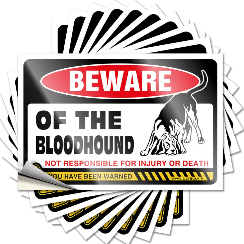 Outdoor Deck Decor Stickers Cover | Beware of Bloodhound Cool Fall Sticker Pack(6X9CM)