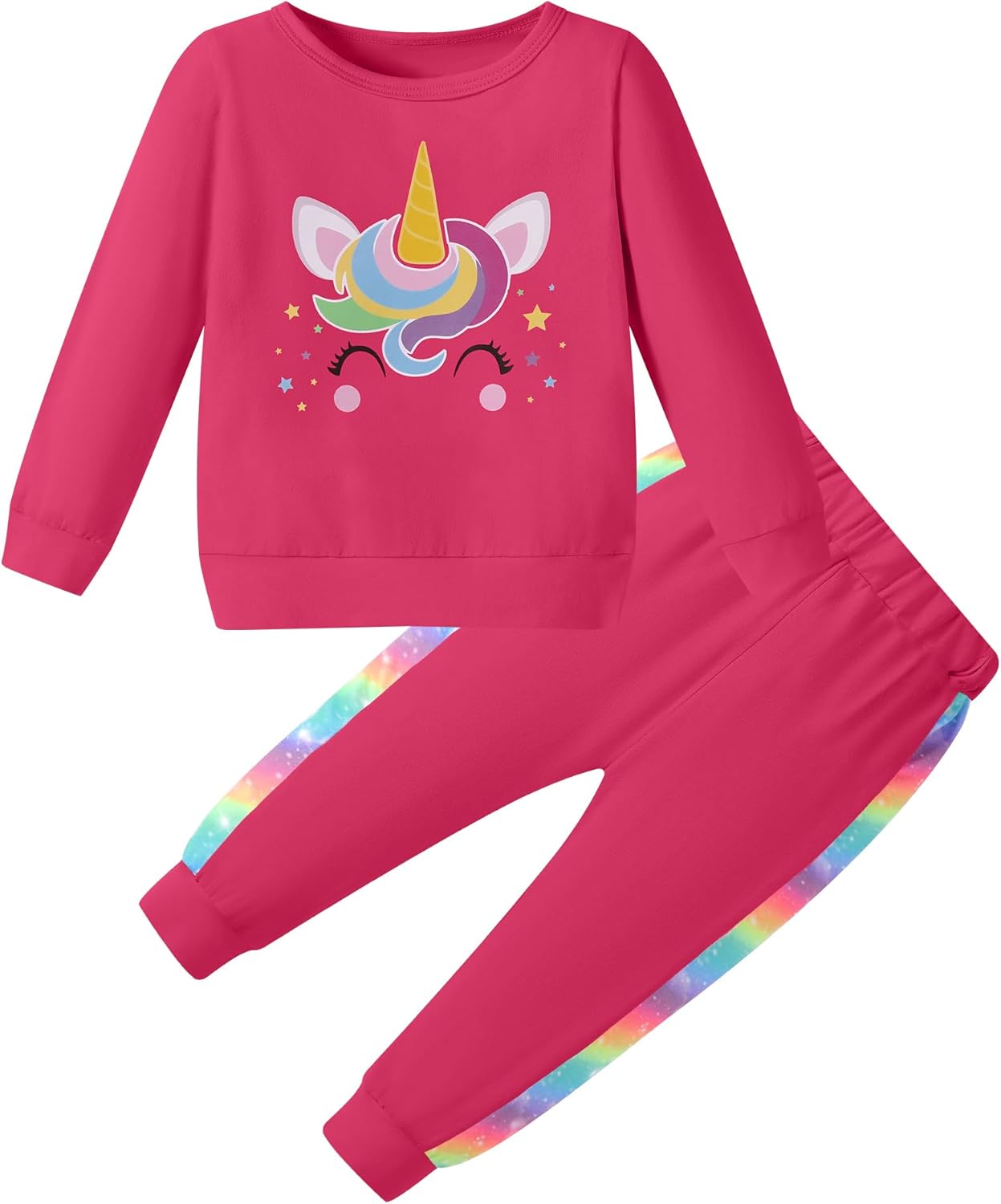 YALLET Toddler Girl Clothes Fall Winter Jogging Outfit Little Girl Unicorn Sweatsuit+ Pants Set Baby Sweatshirt Clothing 1-6Y