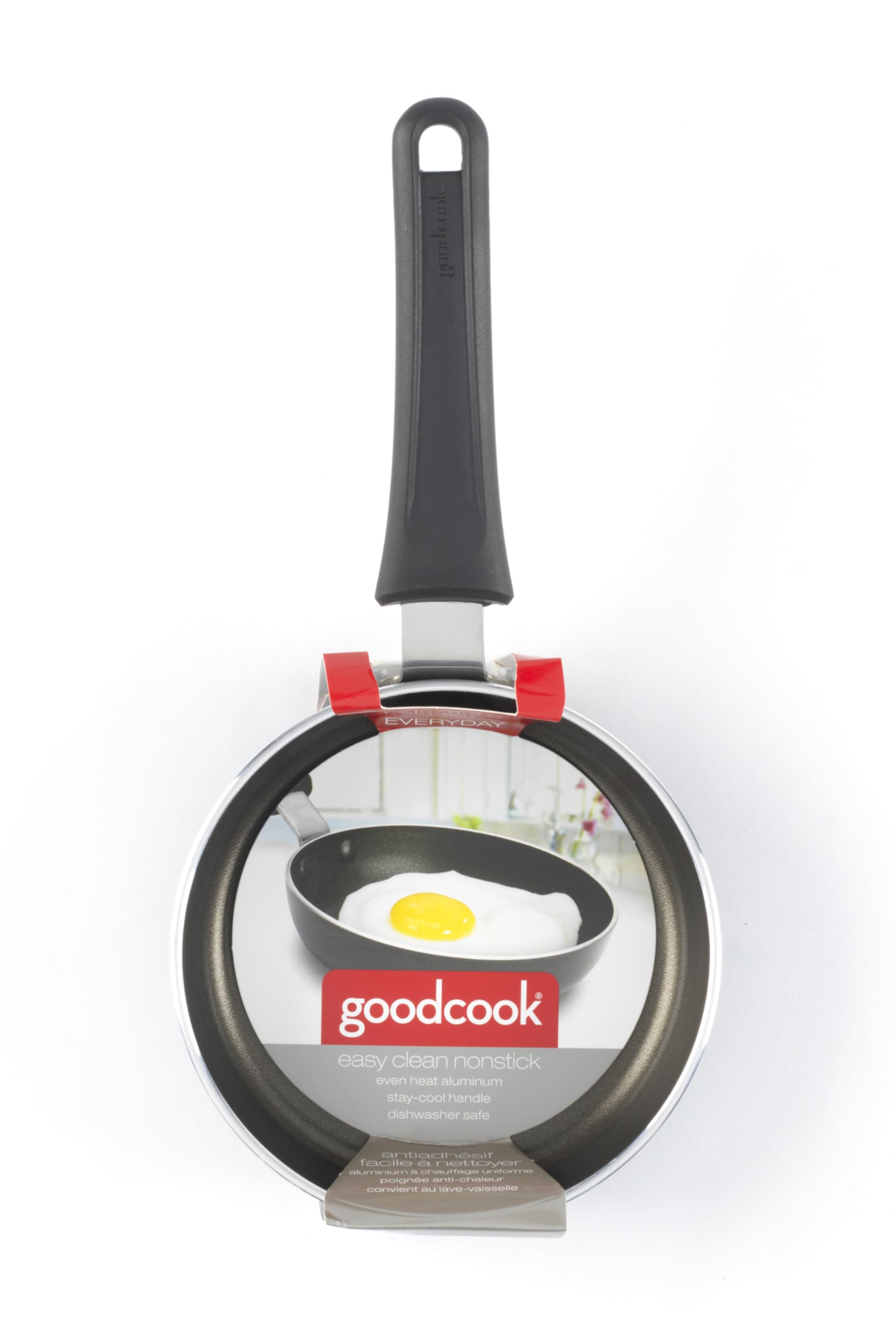 Utensilio de cocina Good Cook con tapa, 11 pulgadas, antiadherente, negro, Sartén, No adhesivo negro 6