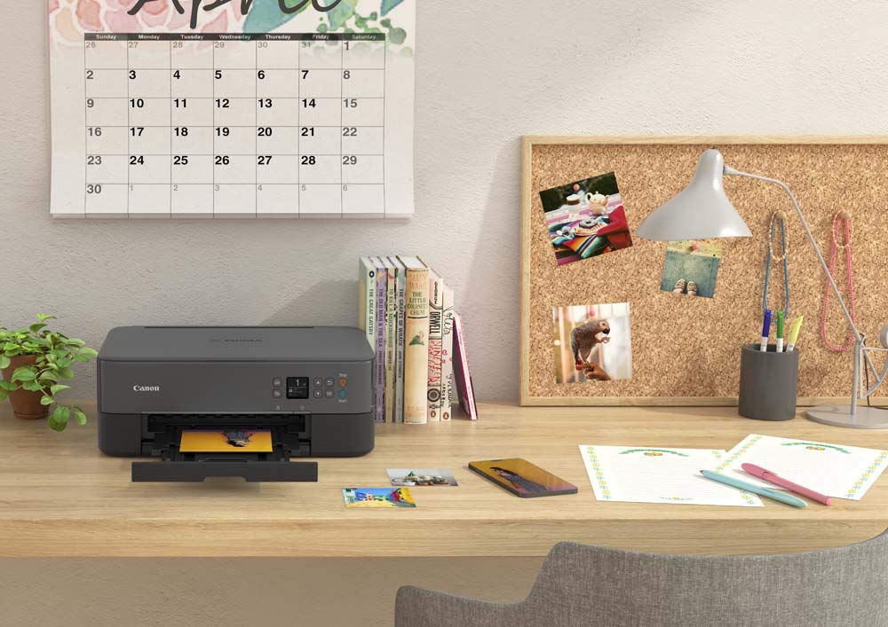 Canon PIXMA TS5350 - Stampante multifunzione a getto d'inchiostro a colori (stampa, scansione, copia, display Oled da 3,7 cm, WLAN, Print App, 4800 x 1200 Dpi), colore: Nero