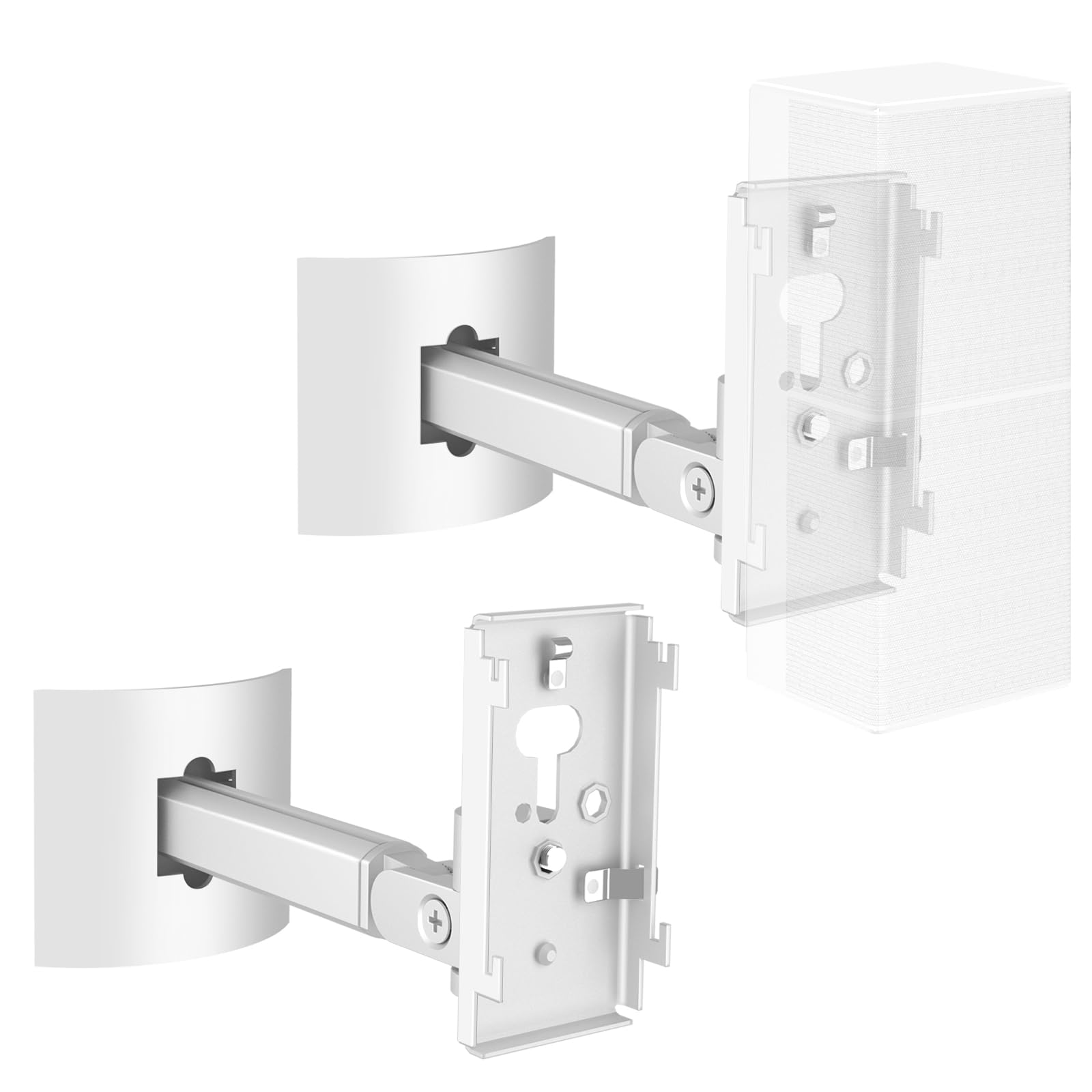 (2 pièces) Support mural et plafond pour Bose UB-20, UB-20 Series II, WB-50 II, série Lifestyle, série Soundtouch, support mural pour haut-parleur réglable Blanc