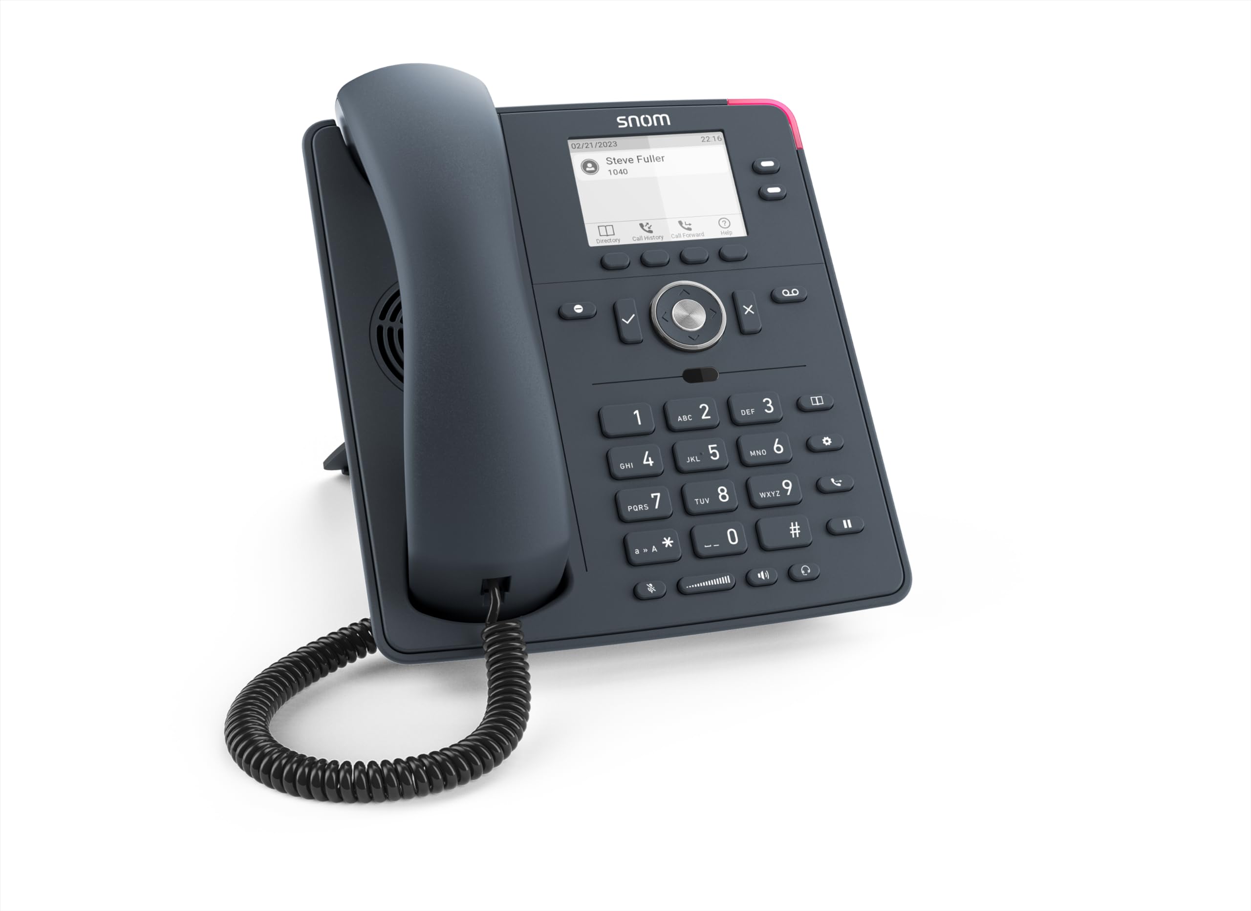 Snom D150 Schiefergraues IP Desk-Festnetztelefon, 2 SIP-IdentitäTen, Gigabit Ethernet, PoE, 2,8 Graustufen TFT LCD, SmartLabel-Funktionstasten, HD-Audio, FritzFon, Fritzbox Kompatibel