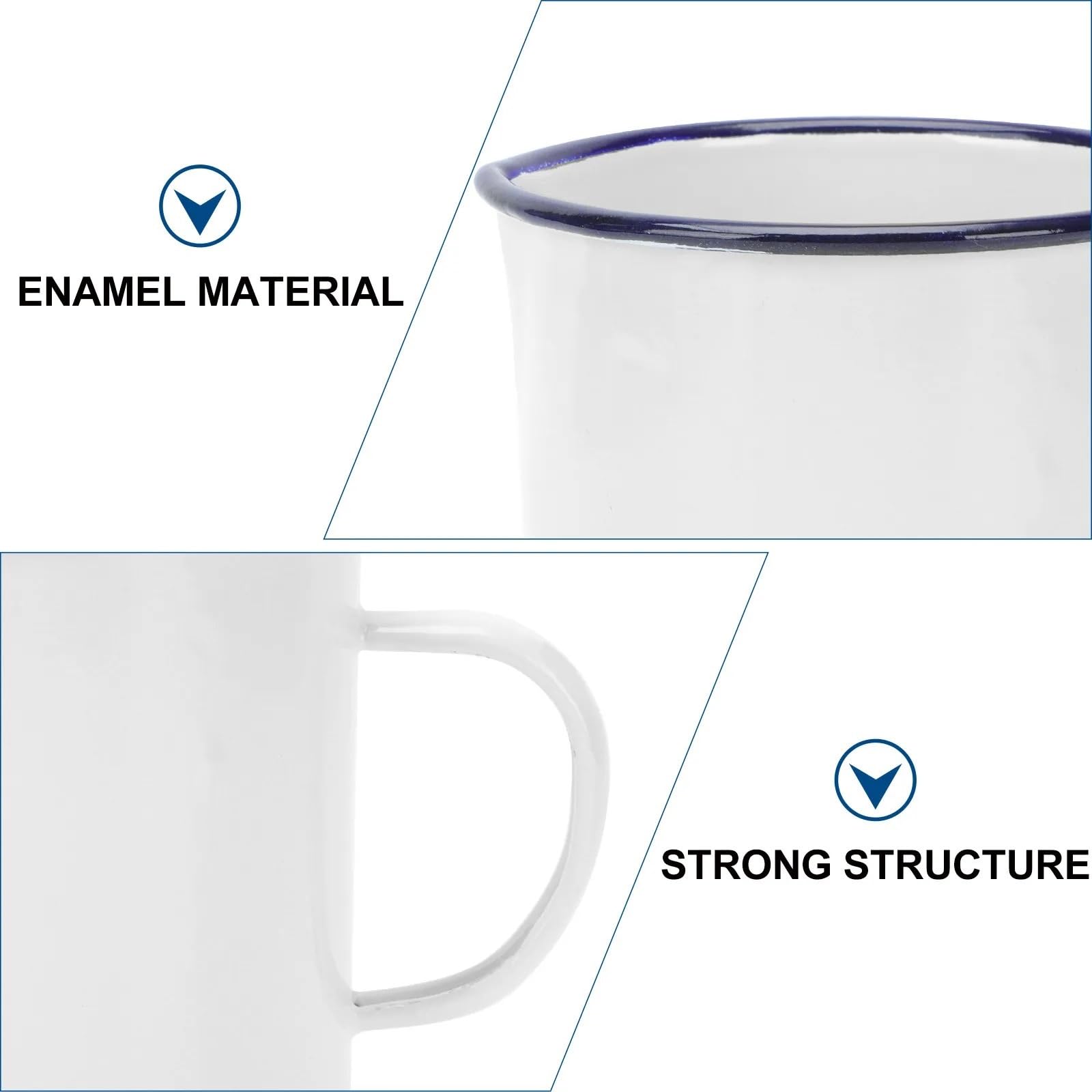 1 Stück Emaille-Becher Mit Messbecher | 500 ml starker, umweltfreundlicher Getränkebecher for Zuhause, Bar, Café