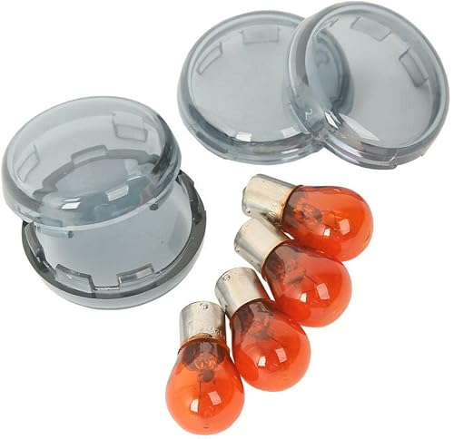 Miniatura 5 de TCT-MOTORPARTS Lentes intermitentes Bombillas ámbar ahumadas para Harley SoftailDyna 2000 y más Slim FLSL 107 Deuce FXSTD Sportster 2002 y