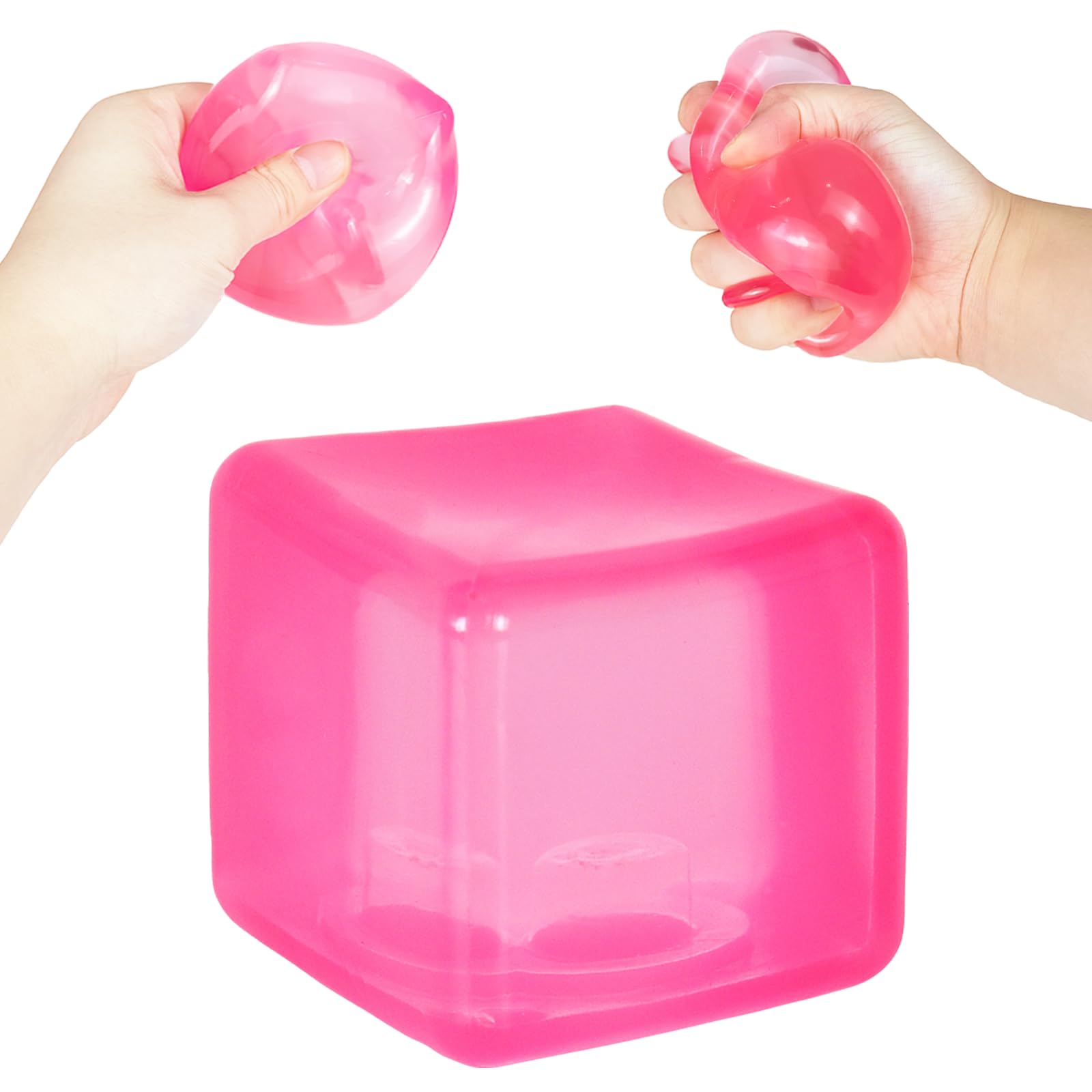 Ziporiajoy Squishy Ice Cube Stresswürfel – Transparentes Premium Fidget Toy mit Maltose-Gefühl, Lautloses Quetschspielzeug zum Stressabbau & Fokus, für Kinder & Erwachsene