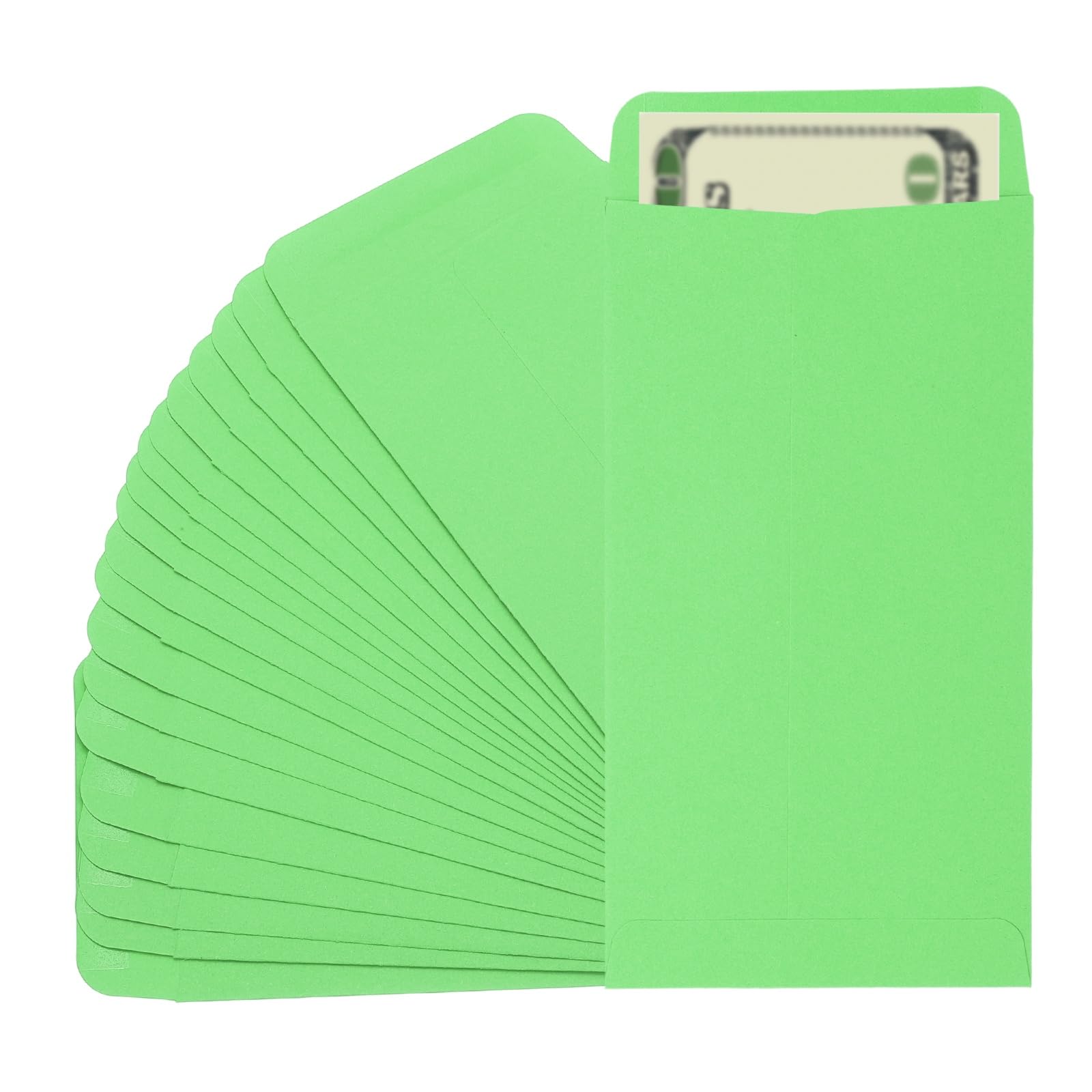 PATIKIL Money Envelope, 25 Pack 6.5" x 3.5" Cash Envelopes Money Holder Bags Budgeting Saving Challenge Letter for Gift Coins Checks Tickets Jewelry Passport Card, Deep Green