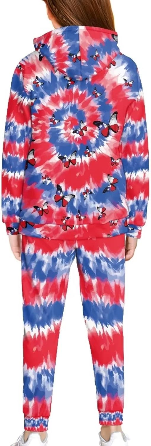 AFPANQZ Kids Tracksuit Set Pullover Hoodies with Jogging Sweatpants 2 Pcs Set for Boys Girls S-XL