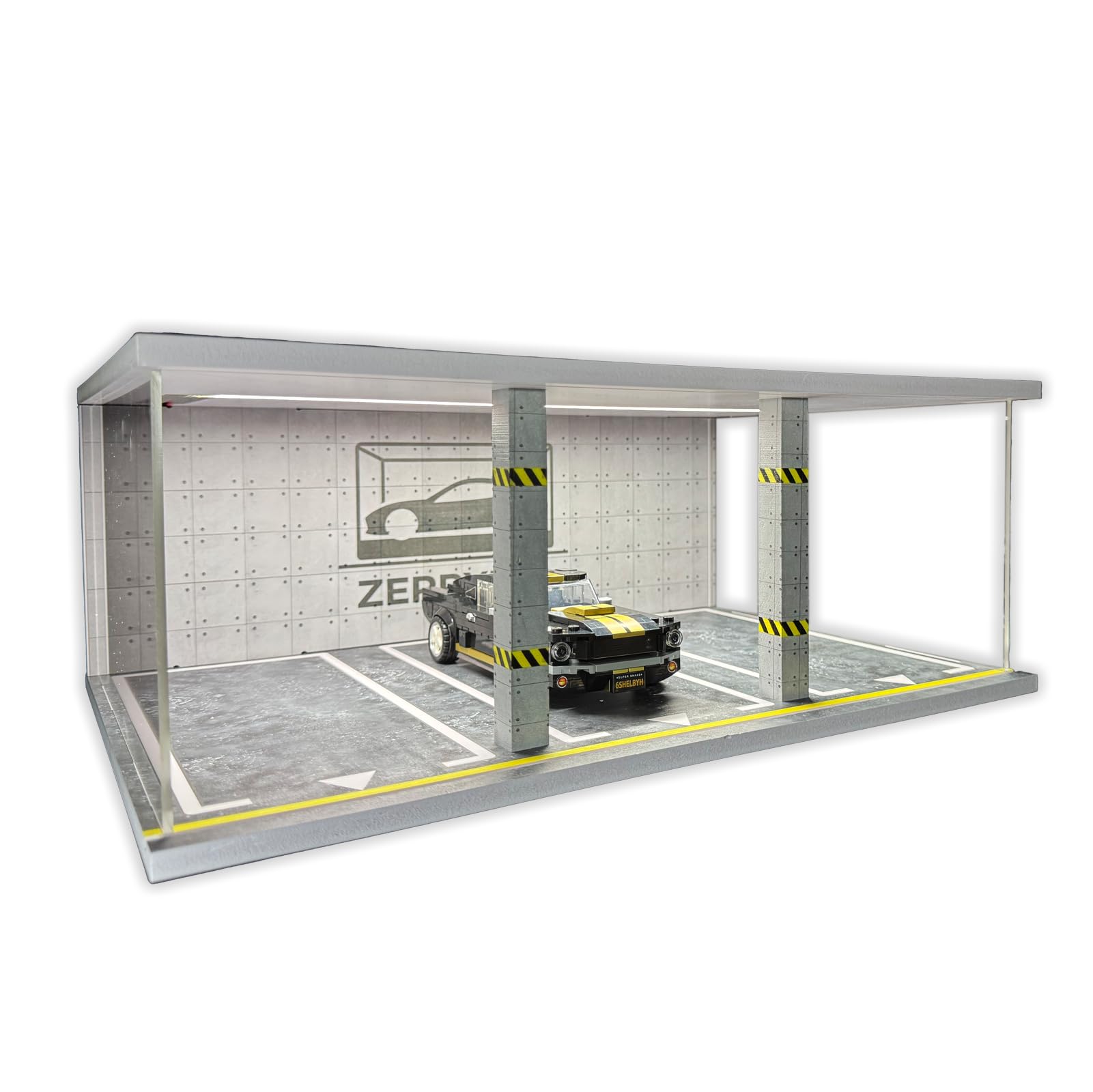 1/24 Scale Die-cast Car Garage Display Case with Clear Acrylic Cover and LED Lighting for…
