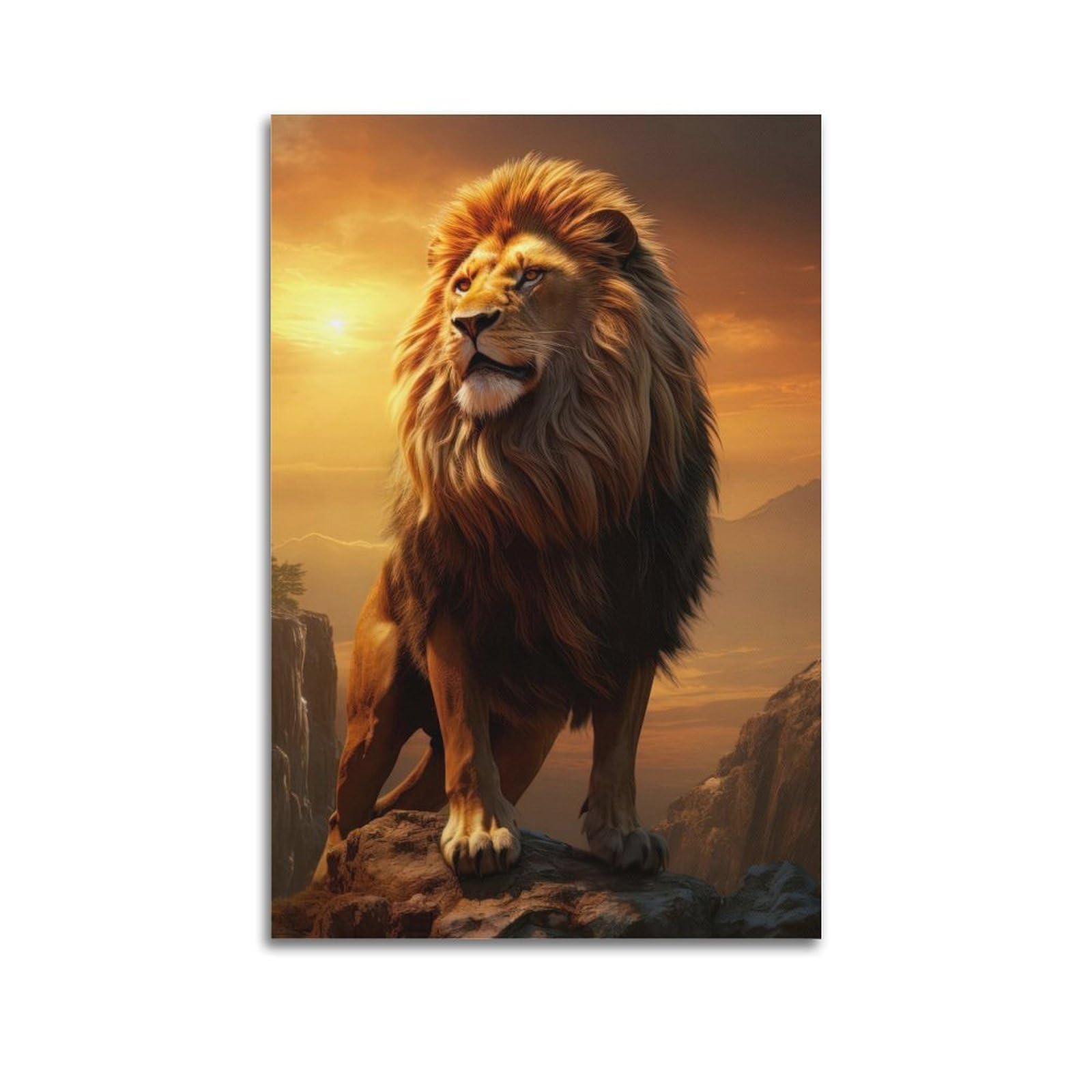 WPHSFX Wildlife Artwork Poster Lions Love Poster Decorative Painting Canvas Wall Posters And Art Picture Print Modern Family Bedroom Decor Posters 12x18inch(30x45cm)